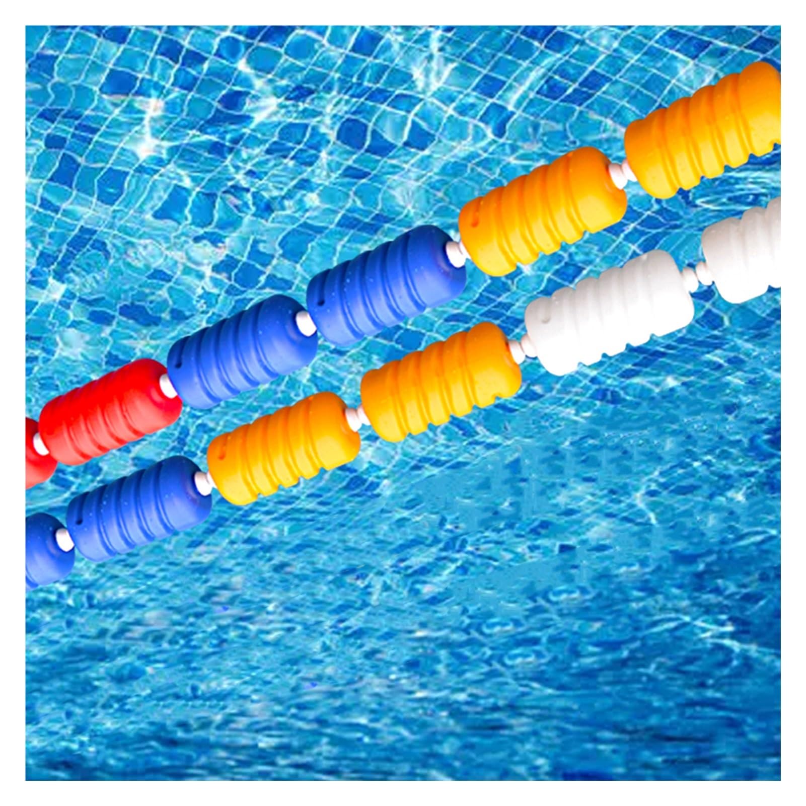 Kit di divisori a Spirale per corsie da Piscina: 18 Metri (59,1 Piedi) di Corda di Sicurezza e Boe in plastica, Adatti Come Barriere galleggianti in Piscine, corsi d'Acqua e spiagge, Ideali