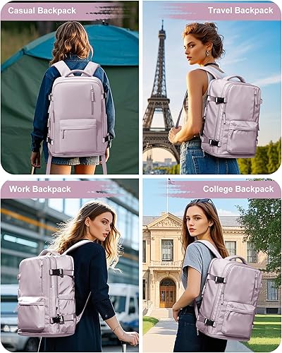 Miniatura 7 de VGCUB Mochila grande de viaje para trabajo, negocios, mochila para computadora portátil aprobada para vuelo, para mujeres y hombres, mochila de