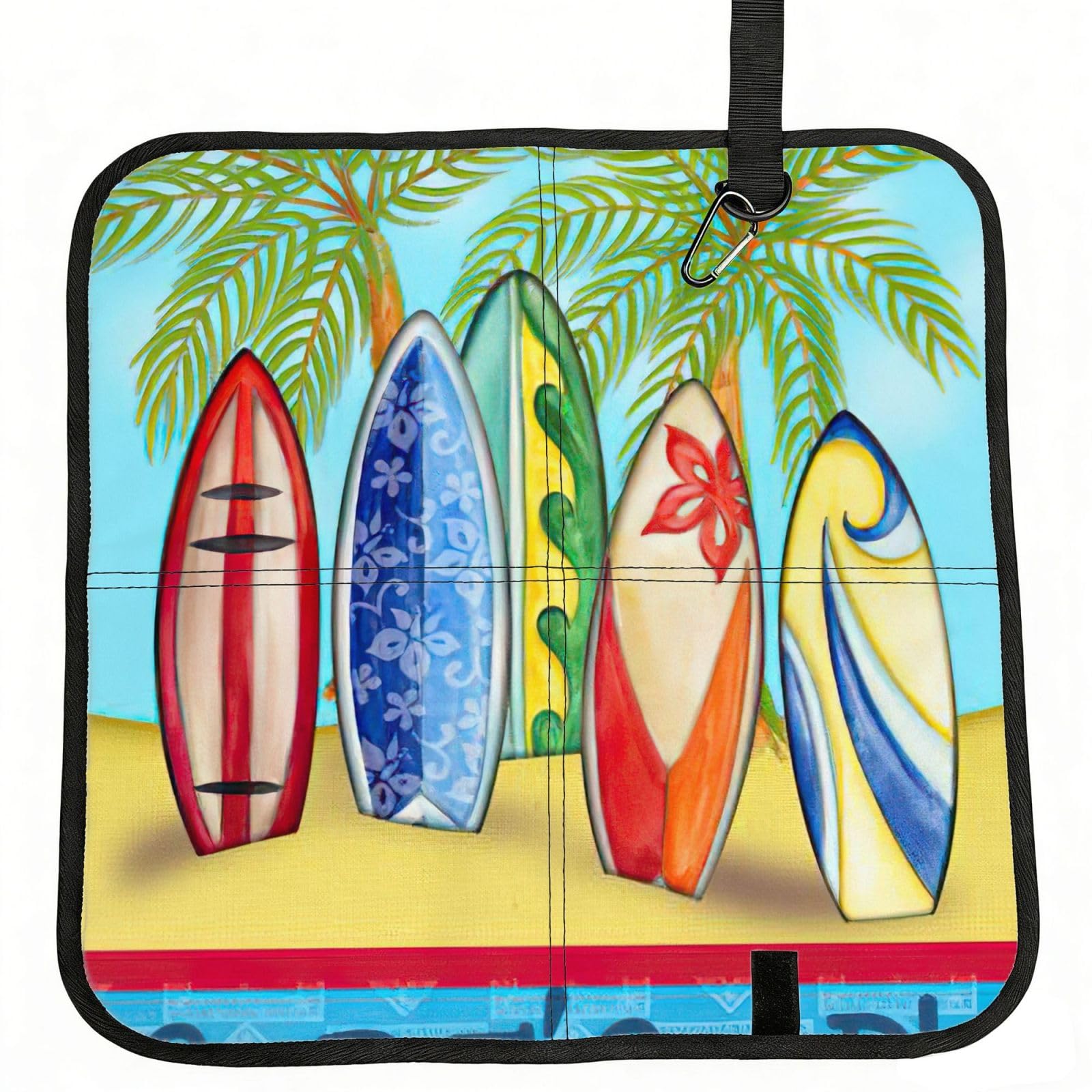 bghdfa Surfing Board Print Outdoor Sitting Mat Waterproof Oxford Cloth Seat Cushion Folding Foam Camping Seat For Picnic