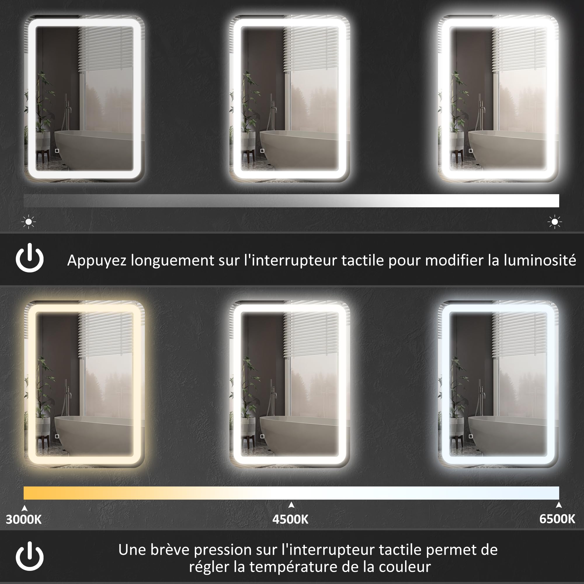 Ronde Badkamerspiegel Goud met LED Verlichting met Touch en Dimbaar in 3 Standen 100 cm Ronde Badkamerspiegel Goud met LED Verlichting met Touch en Dimbaar in 3 Standen 100 cm