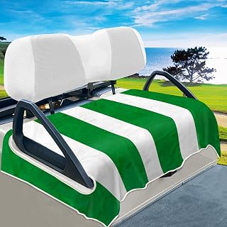YOKYHOM Golf Cart Seat Covers, Classic Style Golf Cart Seat Towel Blanket Keeps Seat Comfortable and Clean, 100% Microfiber, Suits Yamaha, EZGO, Club Car and More 2-Seat Golf Carts, 51''x 31''