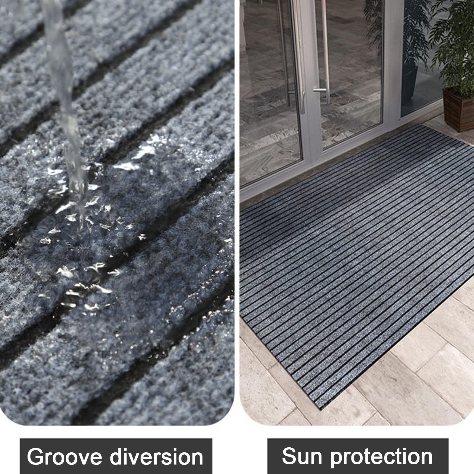 Outdoor-Teppich, Rutschfester Allwetter-Hinterhof-Willkommensteppich, zuschneidbare Eingangsmatten, Einkaufszentren, Hotels, Balkon-Fußmatte, 4 mm dick (Farbe: Grau, Größe: 120 x 200 cm)