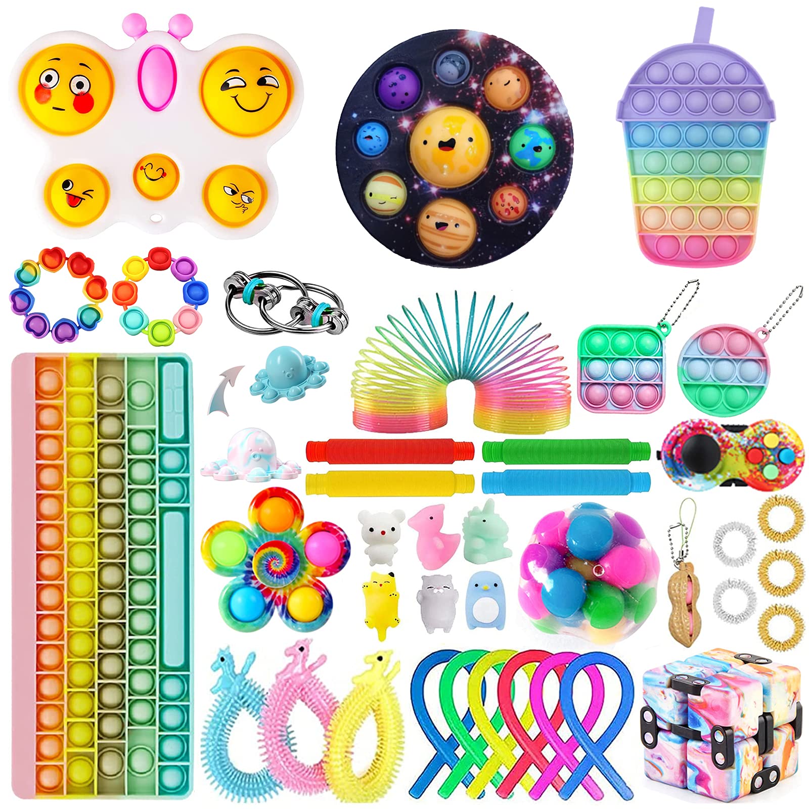 Fidget Toys, Fidget Pack, Sensory Fidget Toy Set Anxiety Relief Fidgets for Kids and Adults, Kids Toys Fidget Toys Pack can be Given to Kids (Toy Pack C)