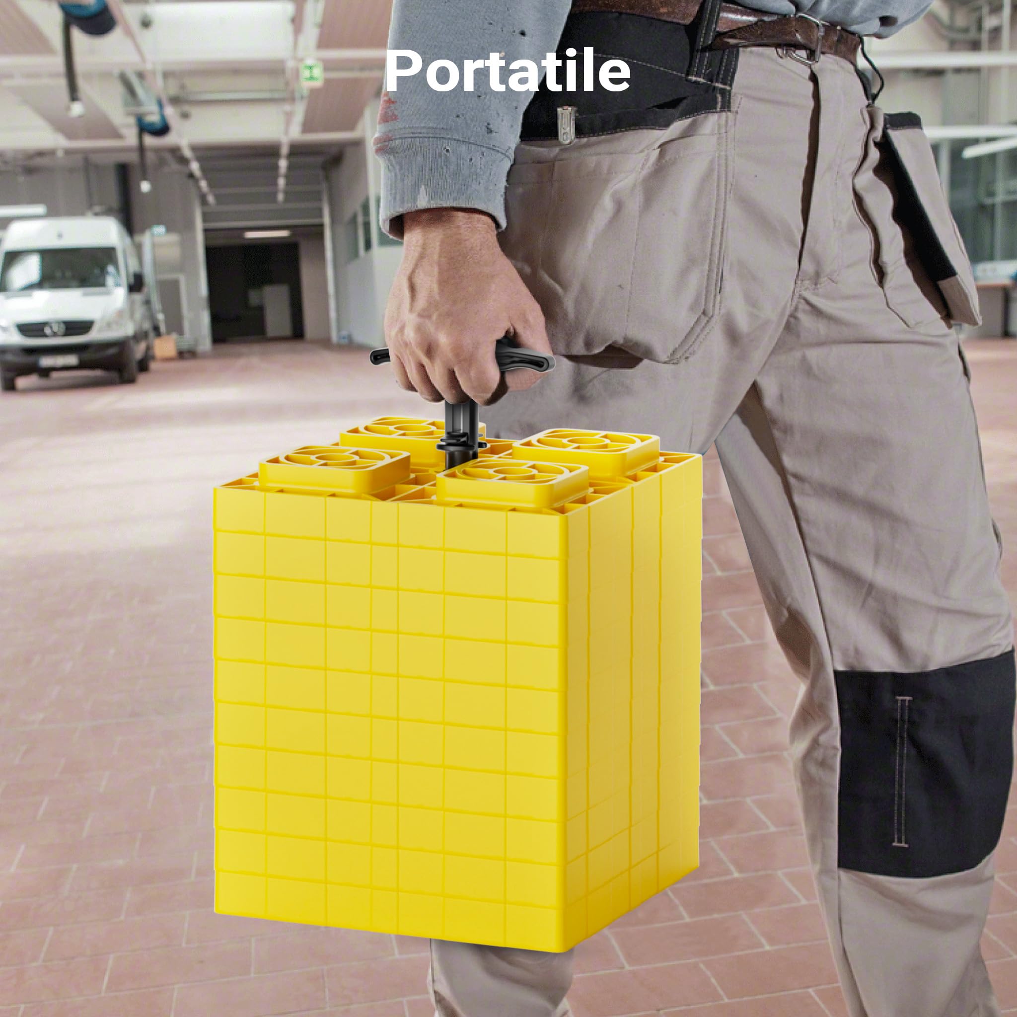 Wiltec Piastre di appoggio, Set 10 pedane di livellamento, Portata 13,5 t, impilabili, Altezza 11,4 cm, per Camper