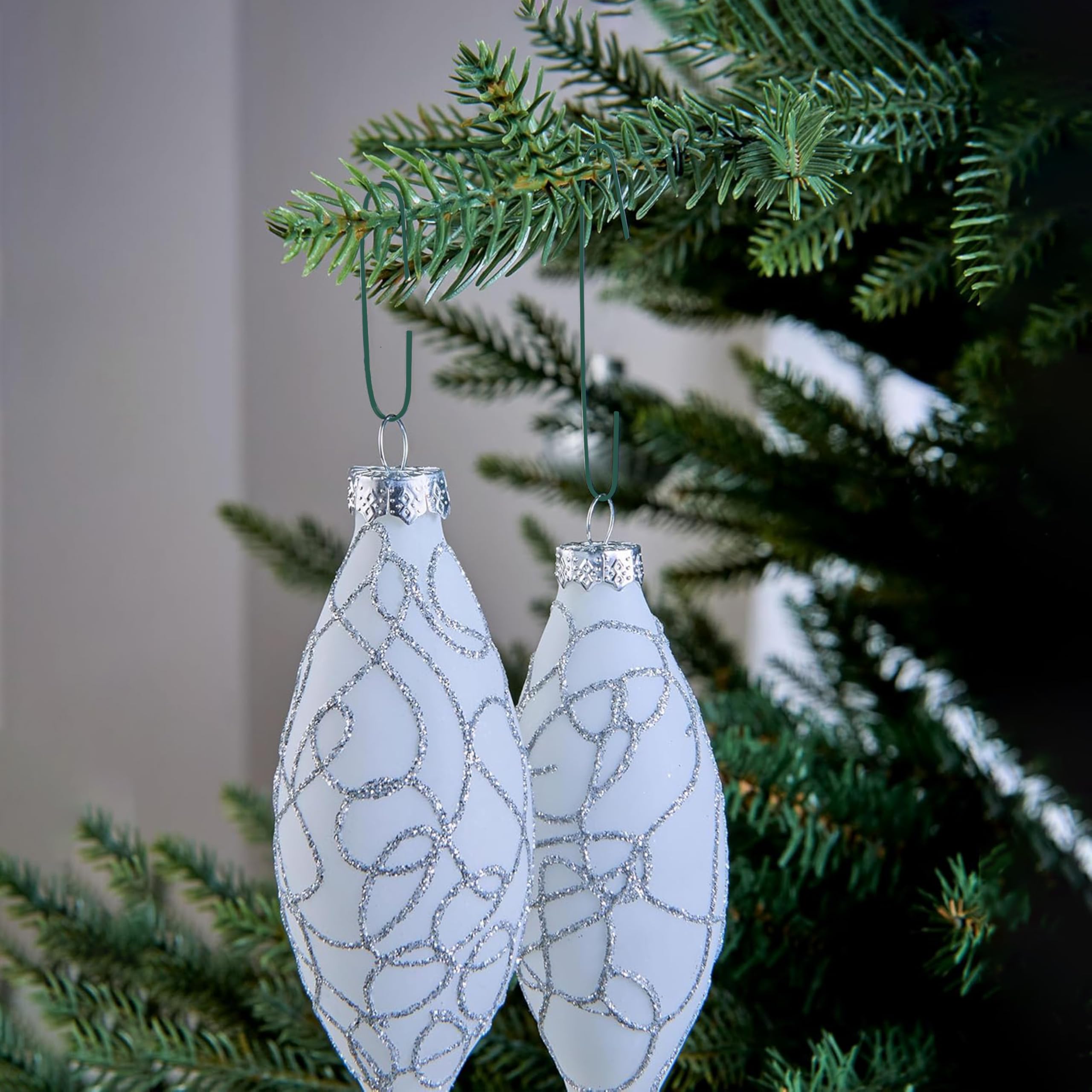 WYAN Christbaumkugel Haken 300 Stück - Grüne Aufhänger Für Weihnachtsbaum Schmuck