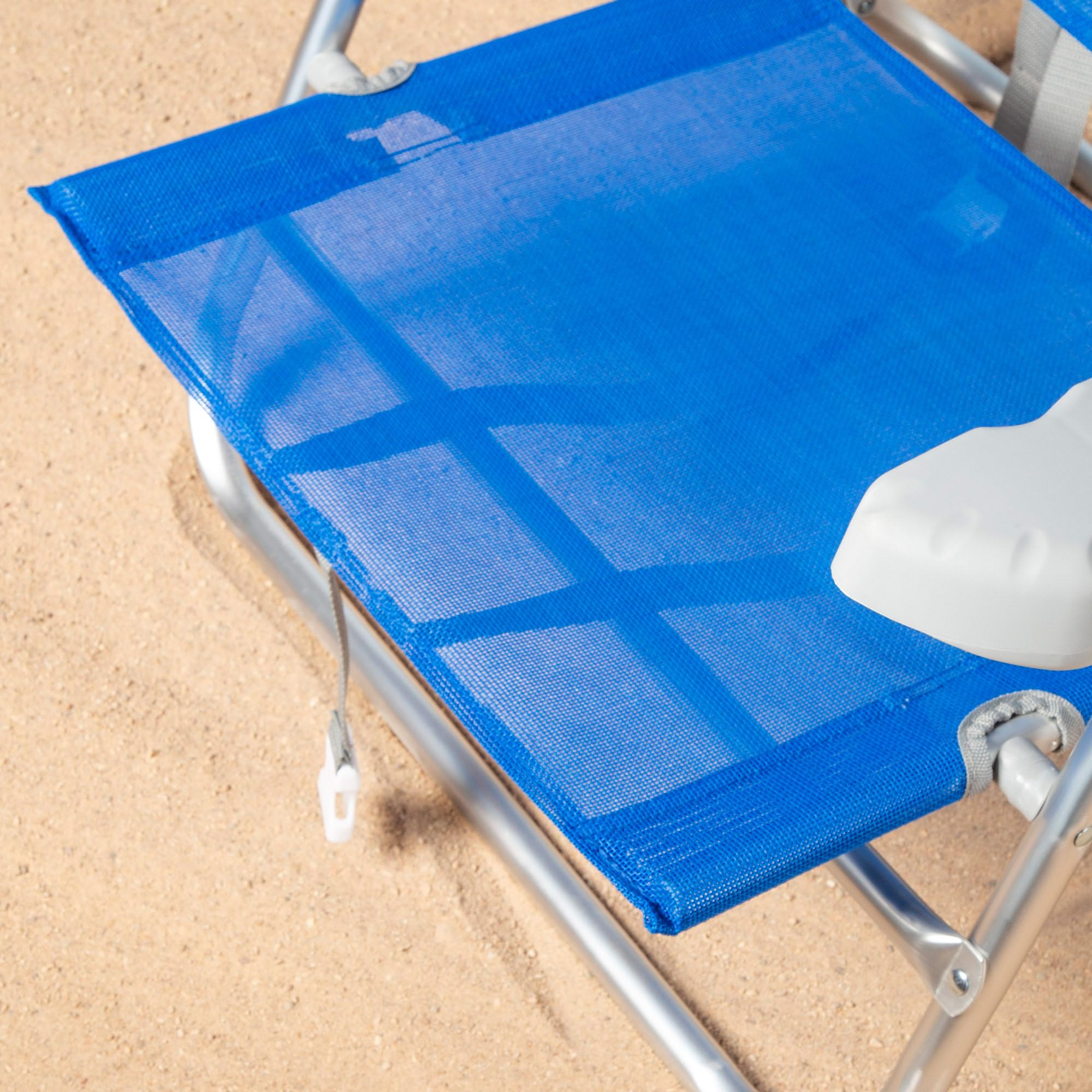AKTIVE Chaise de Plage Pliable, Bleu foncé, textilène et Aluminium, 47 x 49 x 82 cm, 8 Positions, Dossier Haut, 110 kg