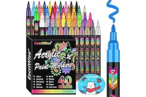 40 Radiant Hues Paint Markers for Enchanting Rock Art