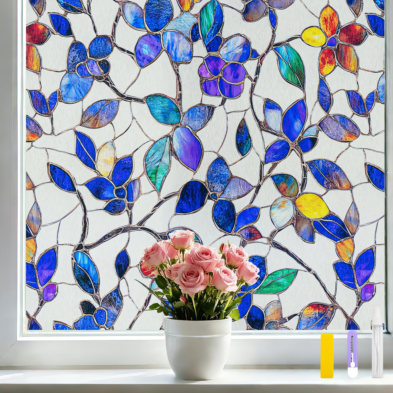 Countewol Colorful Leaf Static Cling Film