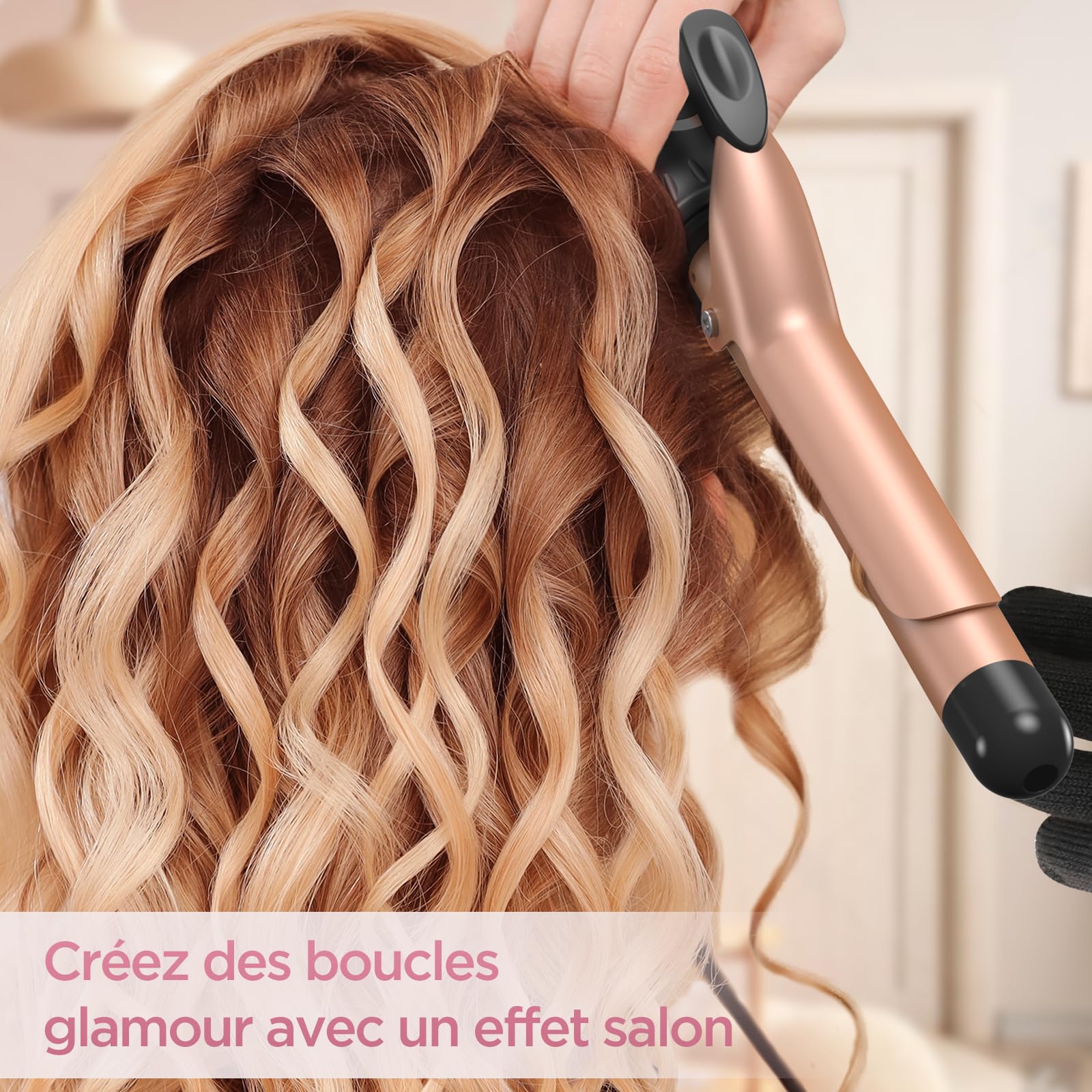 BESTOPE MIX 25mm Boucleur à Cheveux Multi-Températures pour Grosses Boucles, Fer à Boucler à Chauffe Rapide avec Réglage Précis de la Température Tous les Cinq Degrés