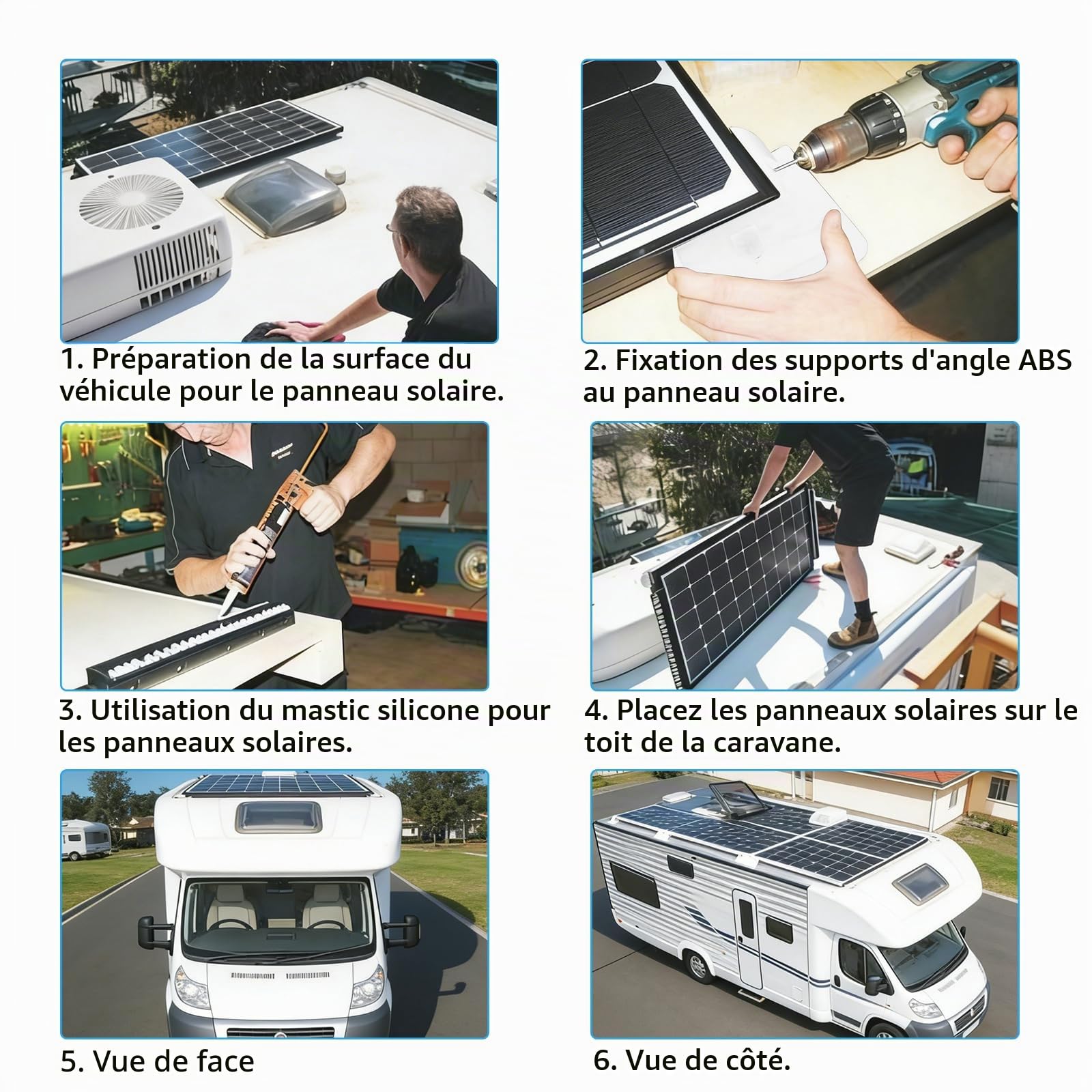 【Kit de panneau solaire Bluetooth et APP 160W】DERUXI Panneaux solaires pour caravane 160 W 0,7 kWh/jour hors réseau pour camping-car, bateau, voiture : panneau solaire 160 W 12 V + contrôleur de