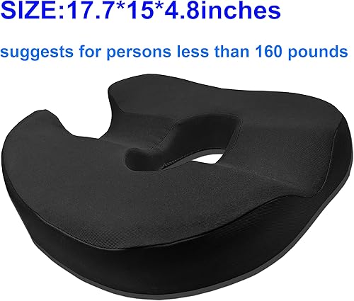 Miniatura 2 de Antallcky Cojín de asiento de coxis de espuma viscoelástica para próstata, ciática, suelo pélvico, úlceras por presión, embarazo, cirugía perineal,