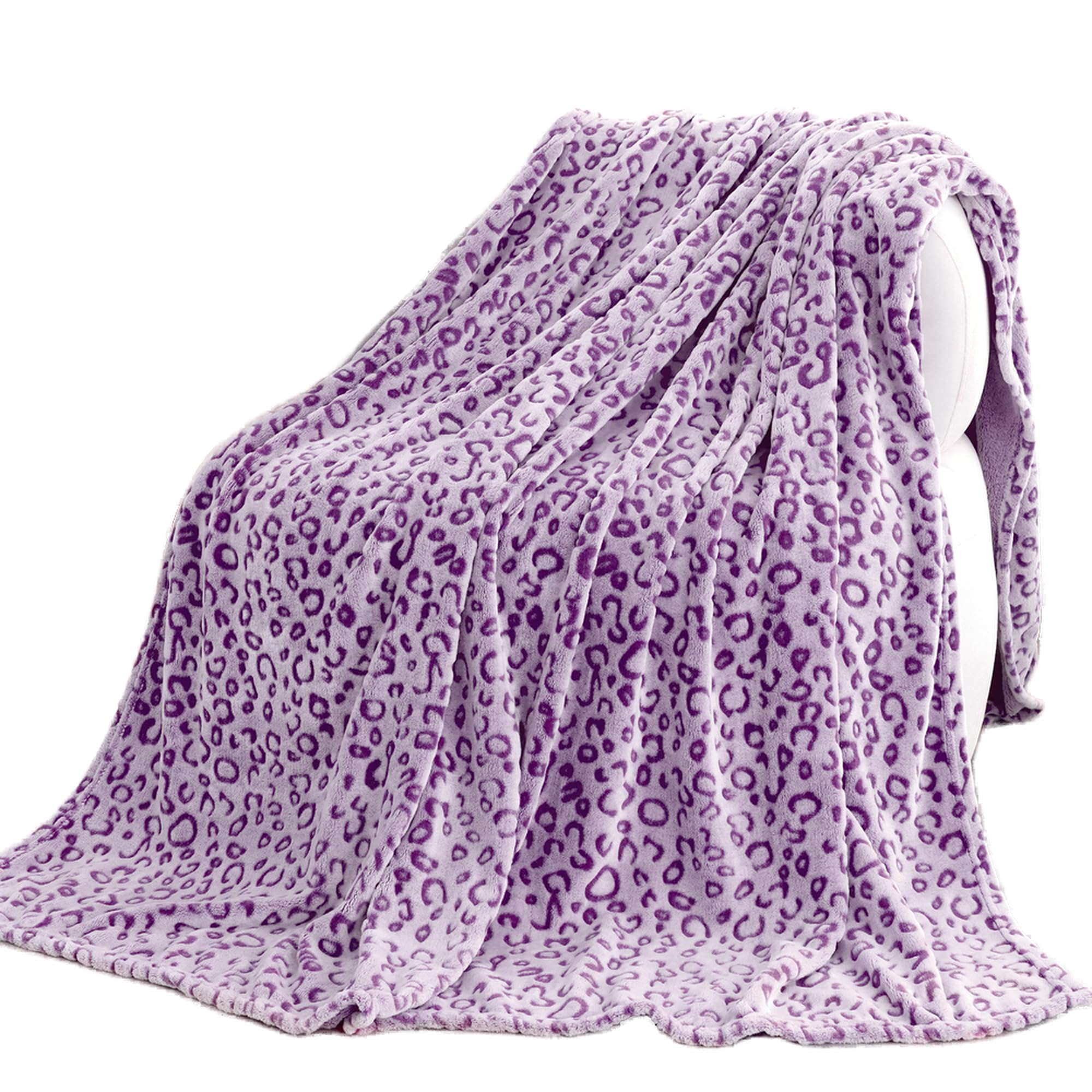 Purple Leopard Blanket Soft Warm Throw Blanket Fleece for Couch Bed 50x60 inch