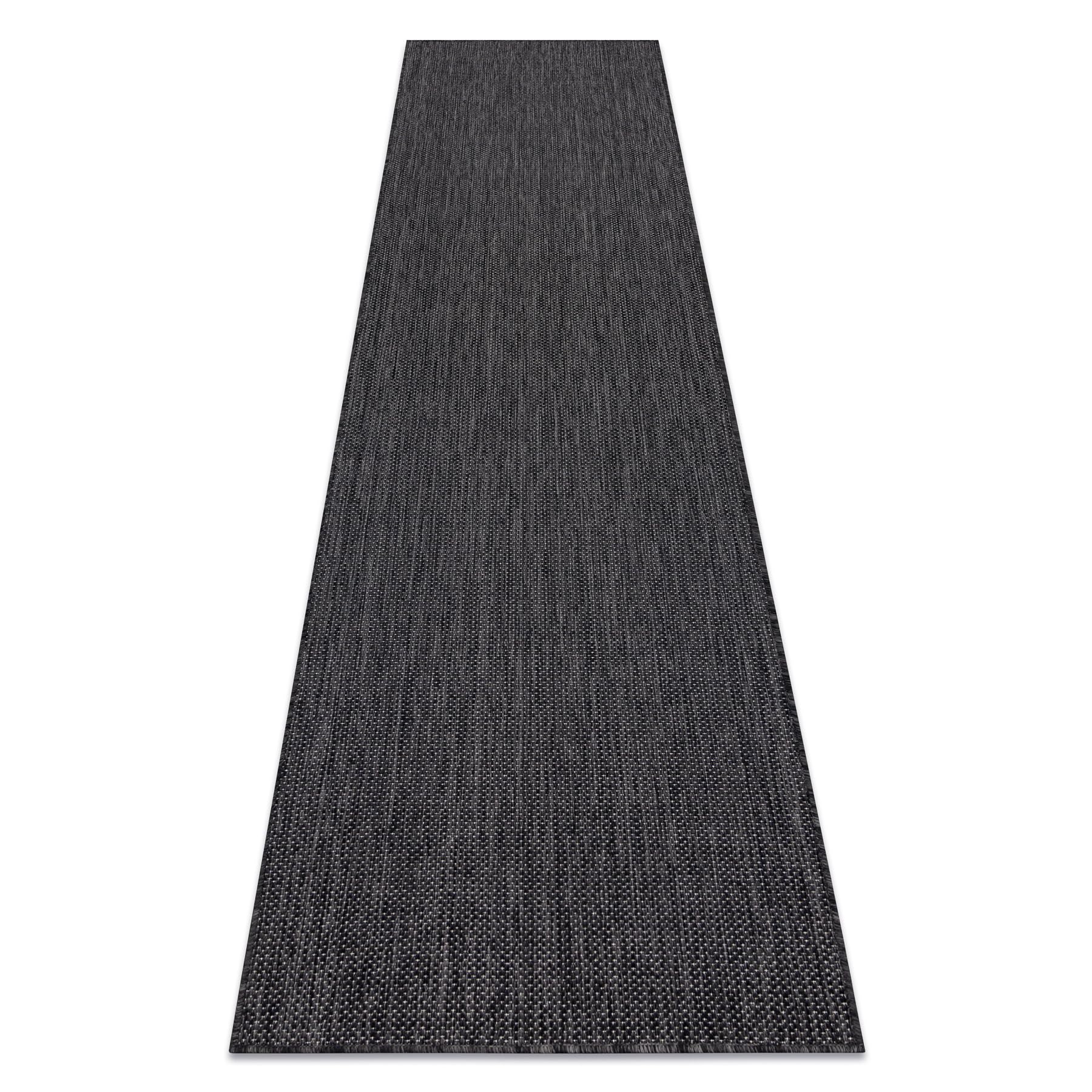 Dywan, chodnik SISAL SION A5165A melanż, płaski, tkany czarny, 60 x 300 cm