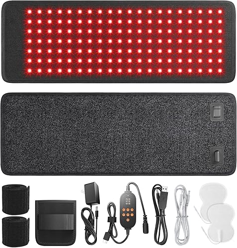 Miniatura 1 de Dispositivo de terapia de luz roja flexible para llevar con masajeador, almohadilla de terapia de luz infrarroja cercana para cuerpo, espalda y