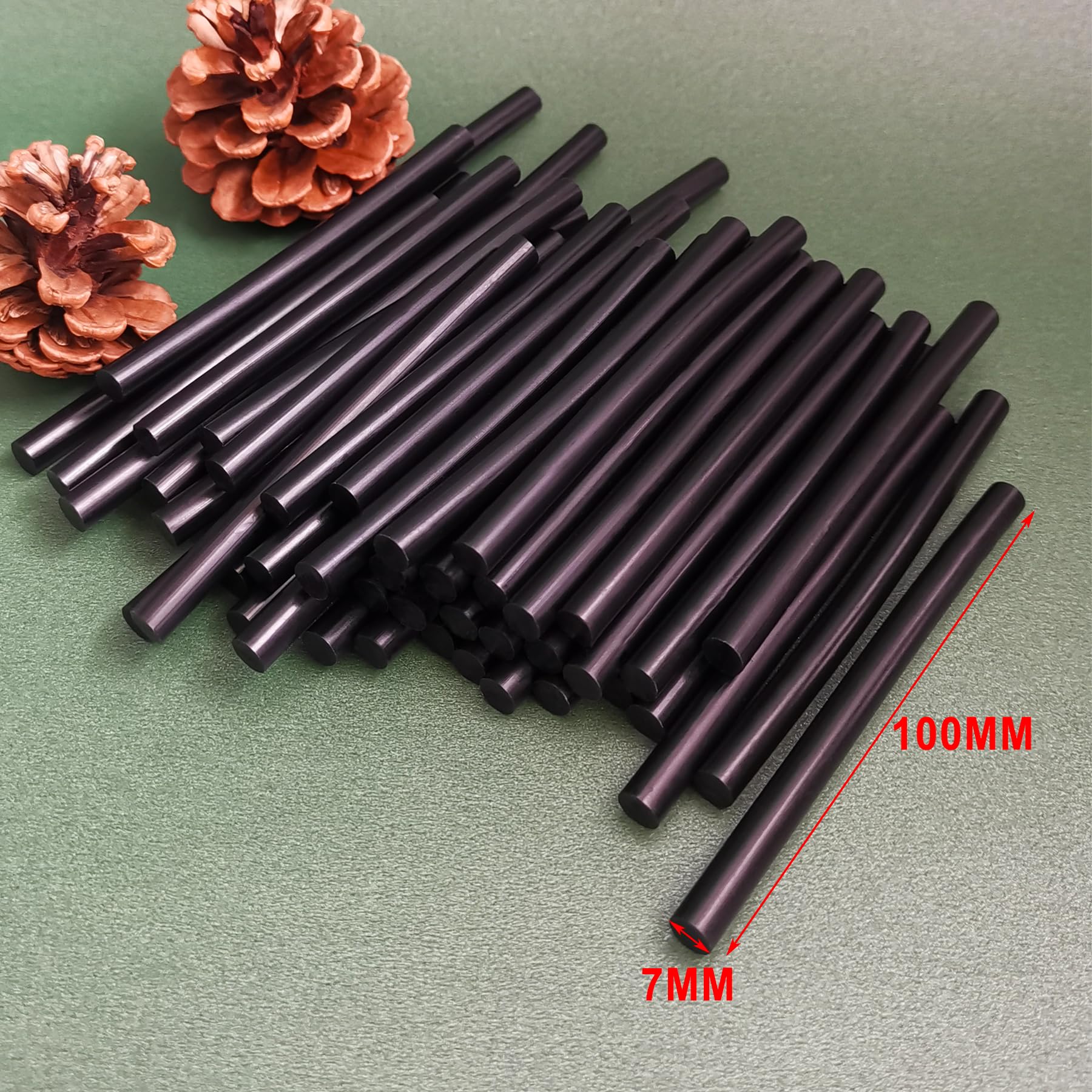 50 Pz Colla a Caldo Bastoncini 100mm x 7mm Nero Adesivo per Pistola Colla a Caldo