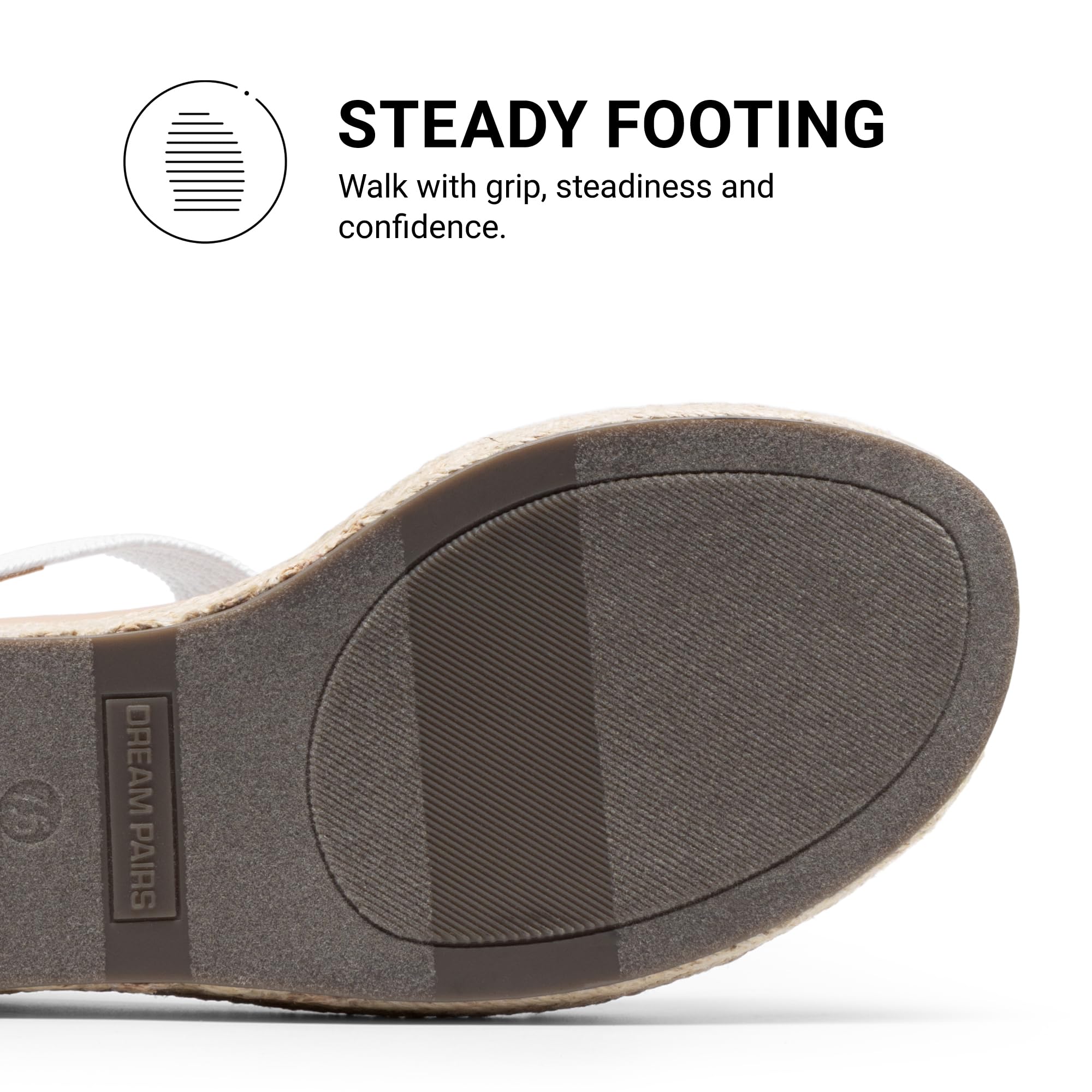 DREAM PAIRS Sandales Compensées Femme Espadrilles Confortables avec Soutien de la Voûte Plantaire, Semelle Amortissante, Bride Élastique, Style Décontracté Vacances Été