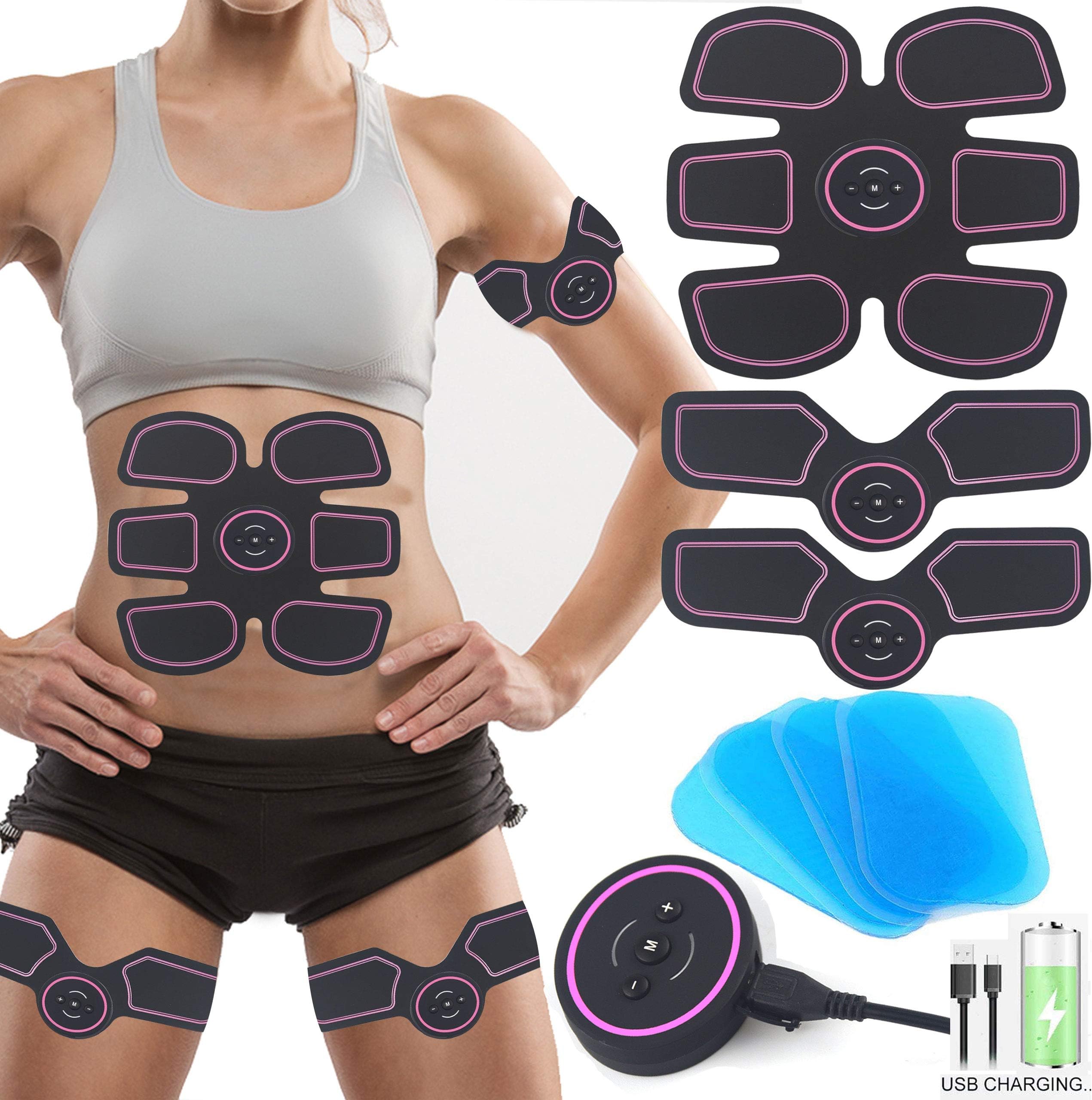 ABS Trainer Muscle Stimulator, Abdominal Exerciser Equipment Stomach Exerciser EMS Muscle Toner Electric ABS Toner AB Belt ABS Simulator, Abdomen/leg/arm Gym Equipment At Home Workout For Men & Women