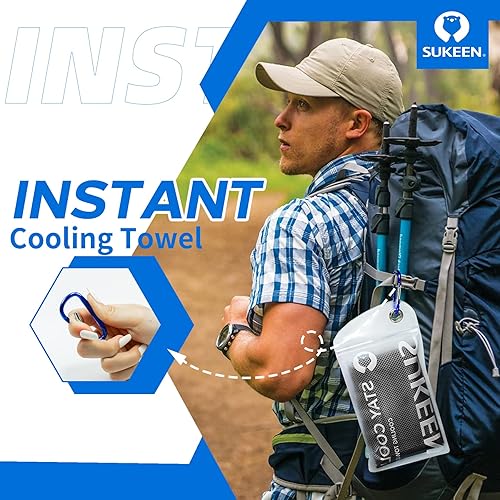 Miniatura 7 de Toalla de refrigeración por evaporación instantánea, toalla de enfriamiento a presión para deportes, yoga, golf, gimnasio, cuello, entrenamiento y