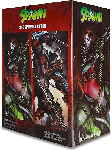 Miniatura 9 de McFarlane Toys - Figura de acción Spawn She-Spawn & Cygor, 2 unidades, etiqueta dorada, exclusiva de Tienda