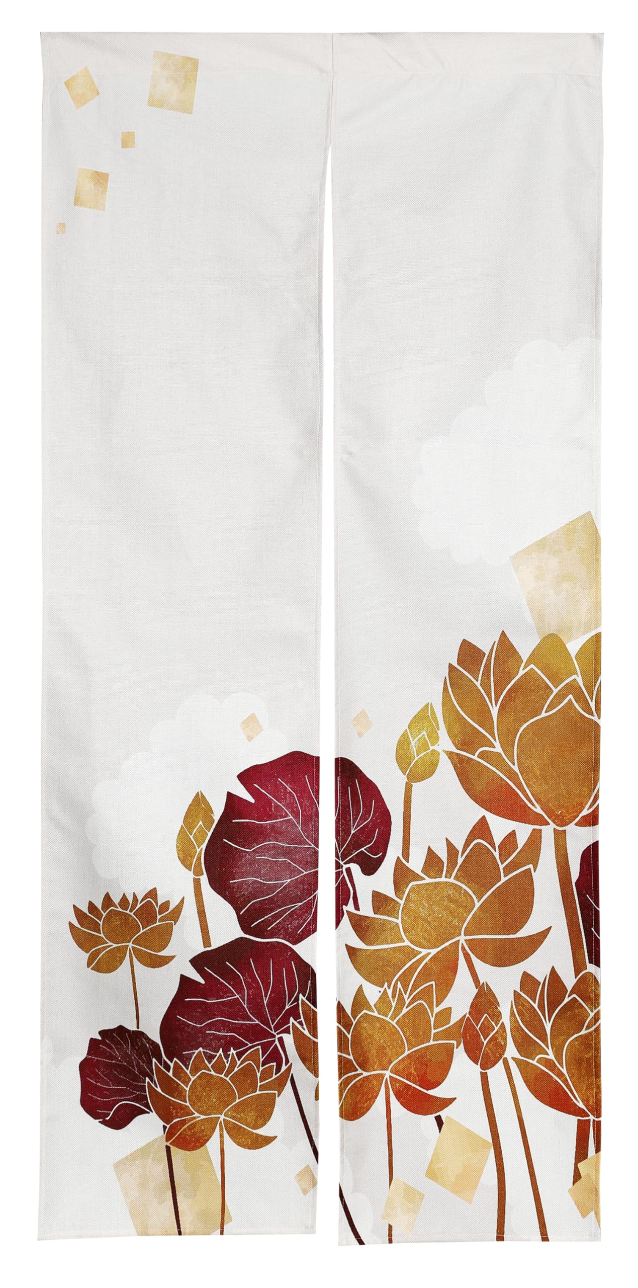 Amazon｜next.design のれん 暖簾 蓮 れんこん 蓮根 ロング丈 180cm 夏