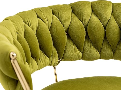 Miniatura 22 de Juego de 2 taburetes de bar giratorios modernos, taburete de bar de terciopelo ajustable en altura con respaldo y reposapiés dorado para comedor,