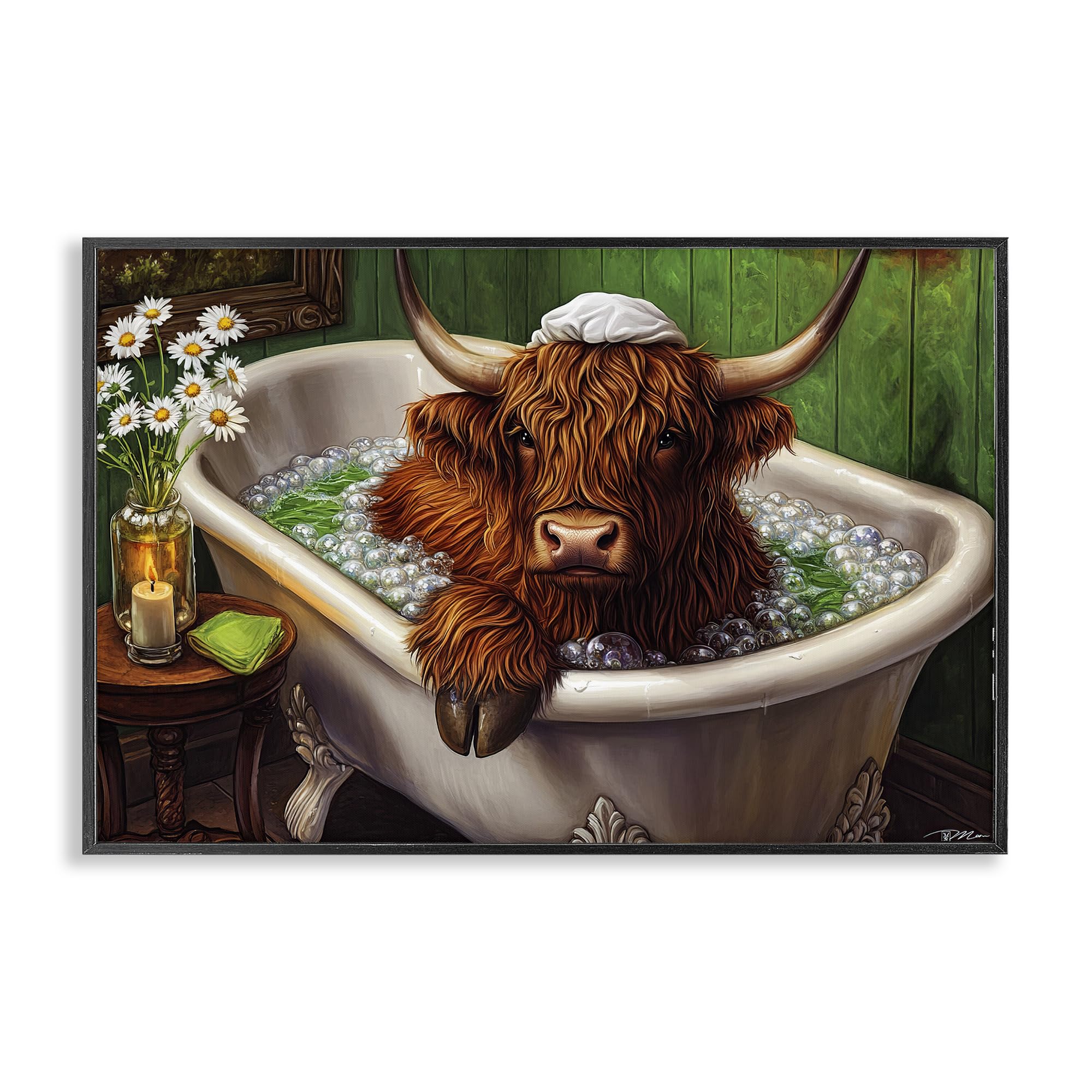 Cadre Highland cow bain moussant Stupell Industries 20x30