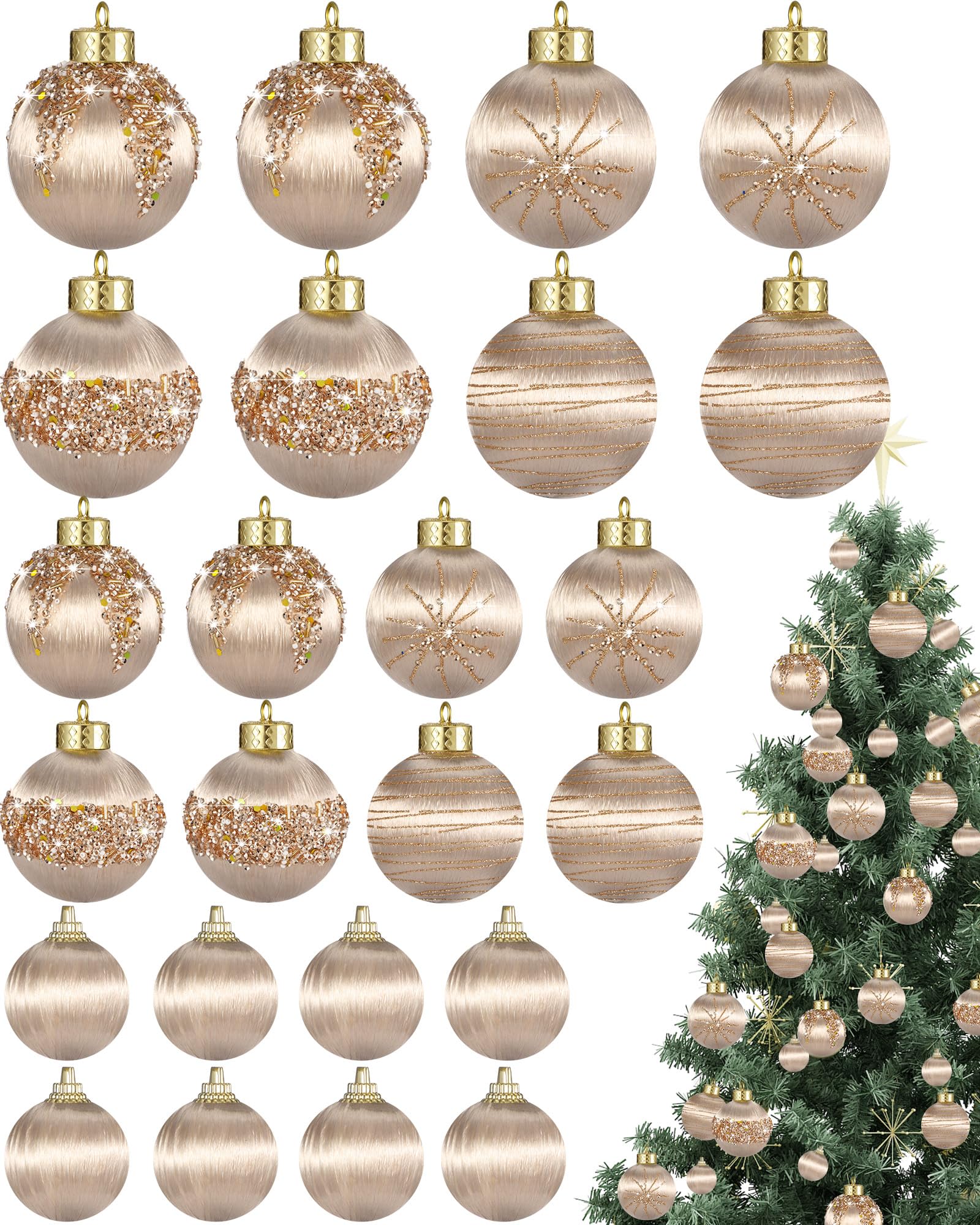 CJWLKJ 30pcs Colored Christmas Balls Tree Ornaments For Xmas Tree Shatterproof Christmas Tree Hanging Balls Decoration For Holiday Party Wedding Decoration Set With Hang Rope 2.36"(Red & Gold, 60mm