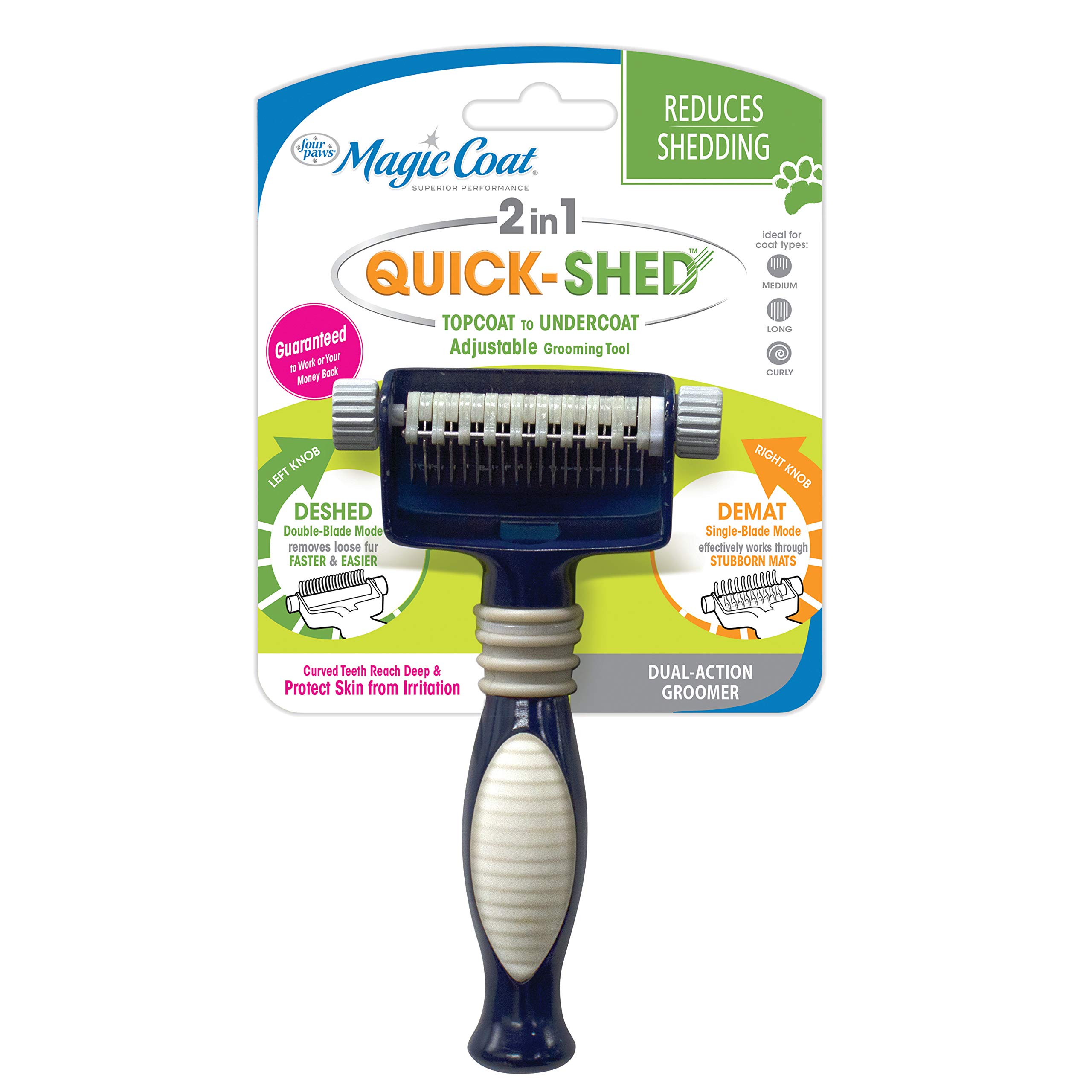 Four Paws Magic Coat 2-in-1 Quick Shed Tool