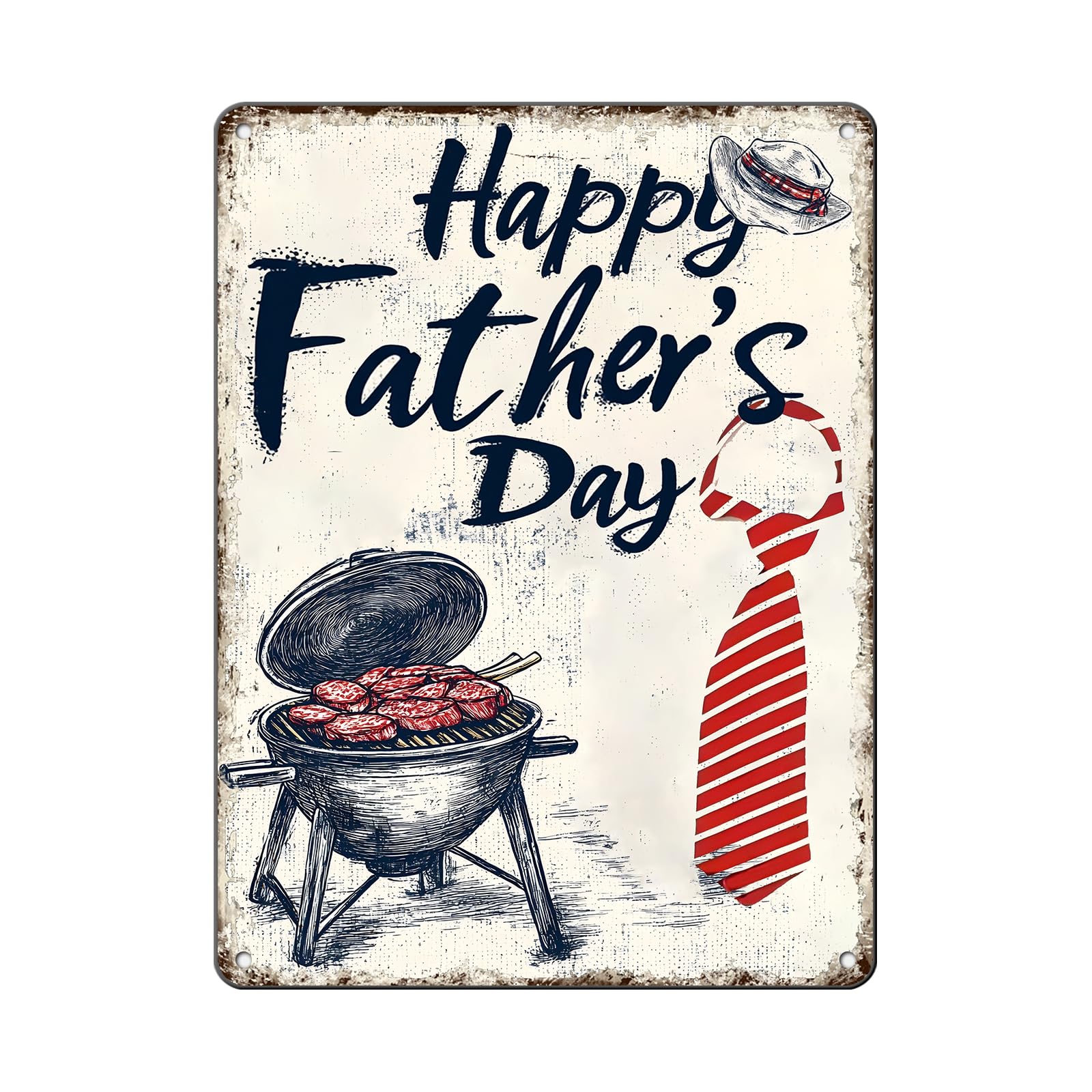 Anceky Vintage Happy Father'S Day Tin Sign Retro Metal Sign Wall Decor for Farmhouse Yard Garden Outdoor Indoor 12×8 Inch