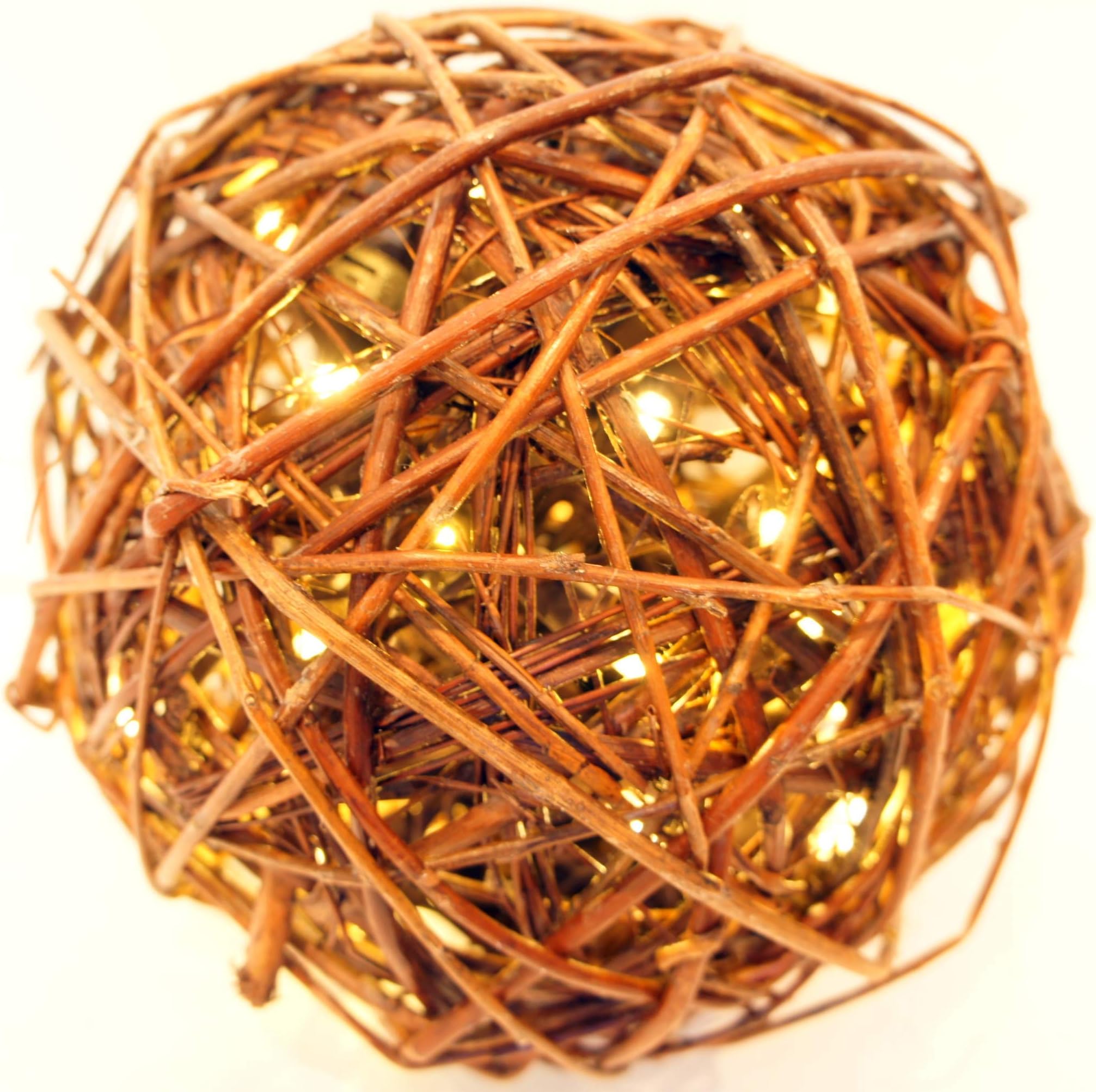 Globe (8" Globe Filled with 50 Warm White LEDs) Natural Willow Branch Pendant Lamp, Christmas Decor, Night Globe, Romantic Lantern for Wedding, Holiday, Patio, Outdoor, Rattan, Grape.