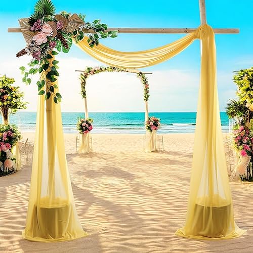 Miniatura 8 de MDS - Paquete de 1 panel (30 pulgadas de ancho x 30 pies de largo) para arco de boda, cortina de gasa transparente para boda, ceremonia, recepción,