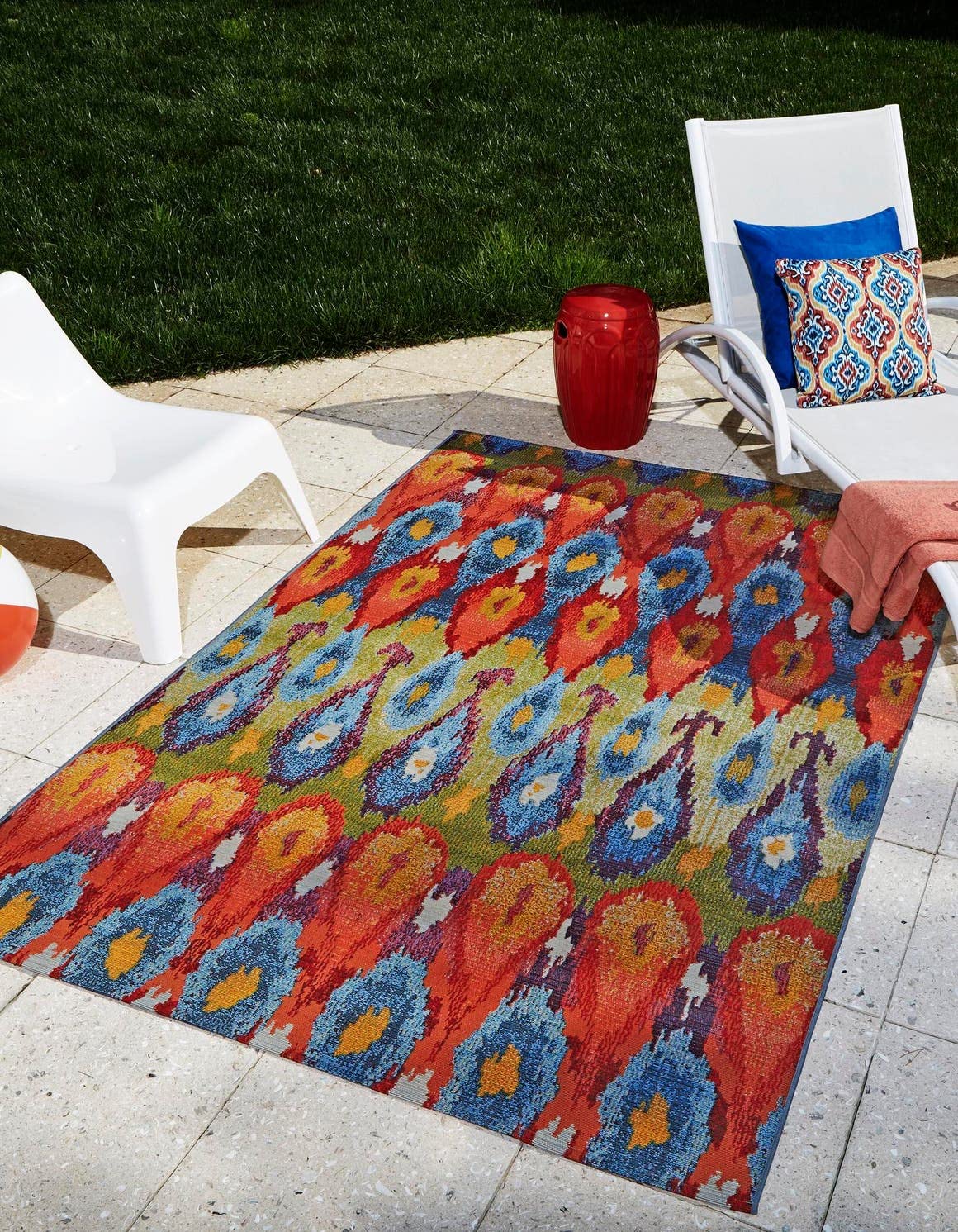 Unique Loom Outdoor Modern Collection Area Rug - Ikat (7' 1