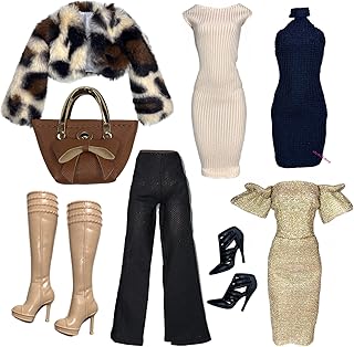 Eledoll CLOTHES Fashion Pack Boss Lady Beige Fur Coat Set New