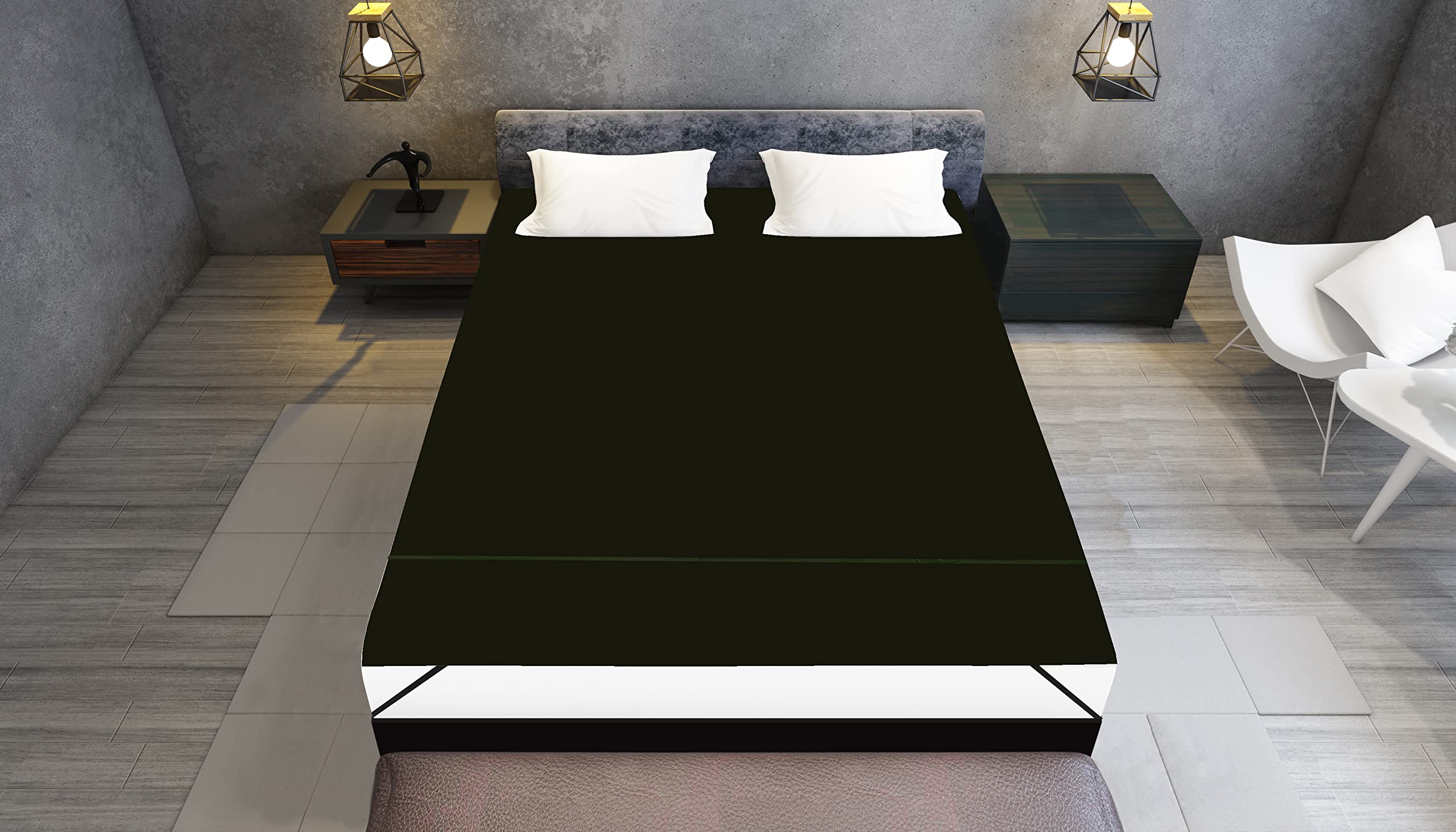 Home dressing Waterproof Double Bed Sheet/Protector Cover with Elastic Strap on 4 Sides Bed Protecting Mat King Size Mattress (75 * 72 inches) (Green) (B0D987WVHD) Amazon Price History, Amazon Price Tracker