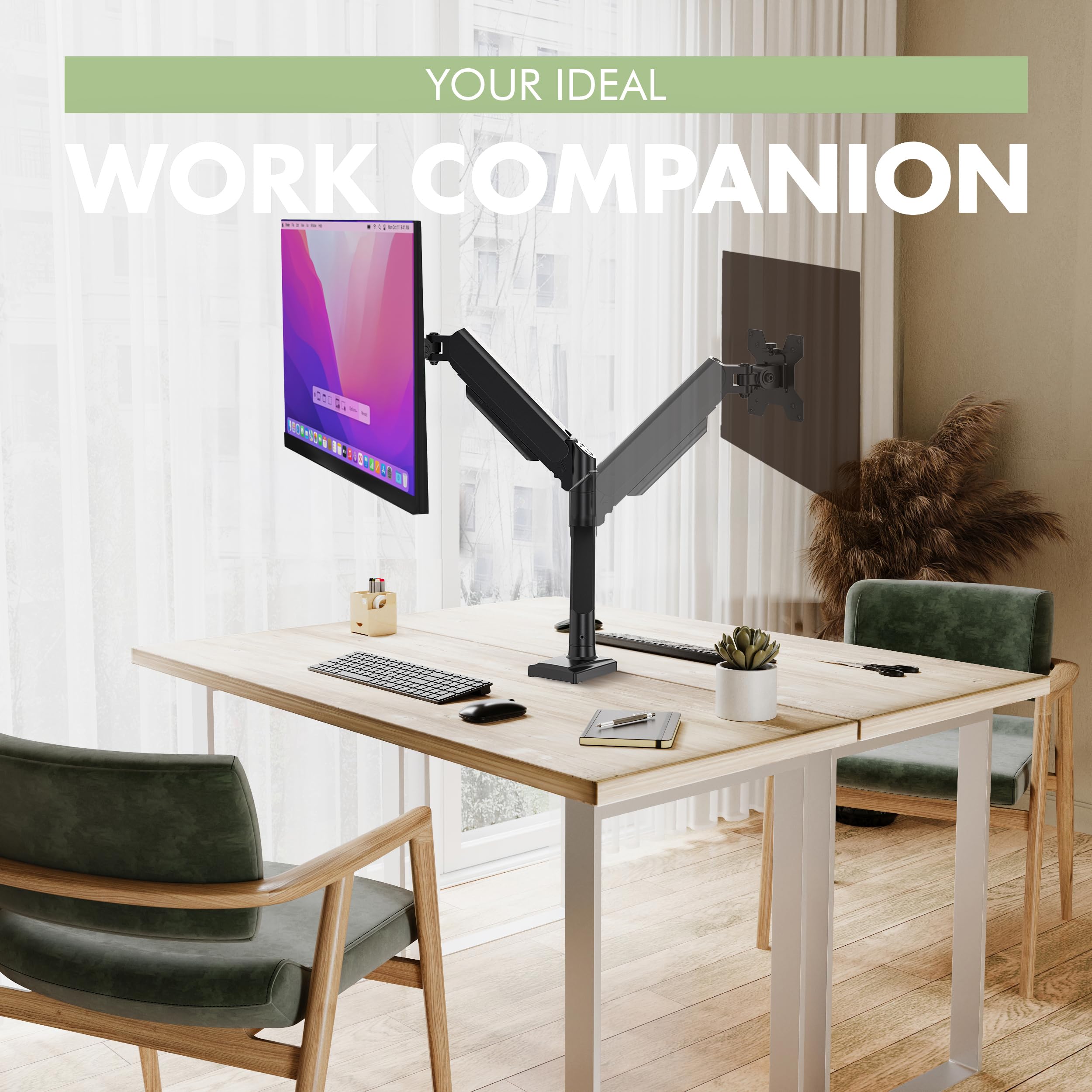 ATHLETIC Supporto Monitor da Scrivania, Braccio per Monitor per Schermo LED LCD da 13 a 27 Pollici, Supporto Monitor pc con Morsetto, Staffa Monitor
