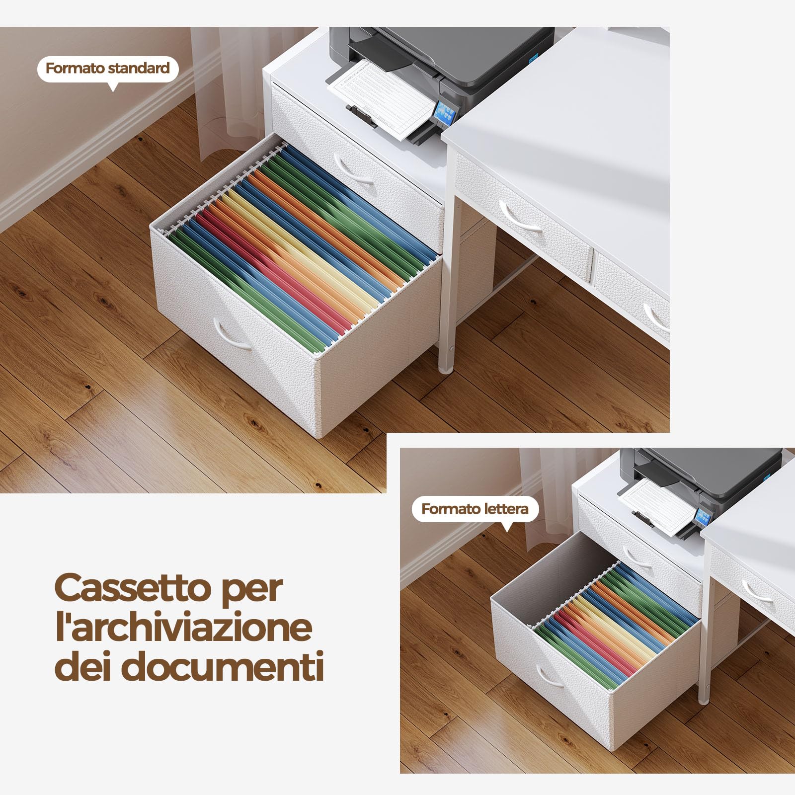 Rolanstar Scrivania Gaming Angolare, Scrivania a L Reversibile con LED e Prese e Porte USB, Supporto per Monitor, Scrivania con Cassetti da 163 cm, Tavolo Salvaspazio per Casa, Ufficio (Bianco)