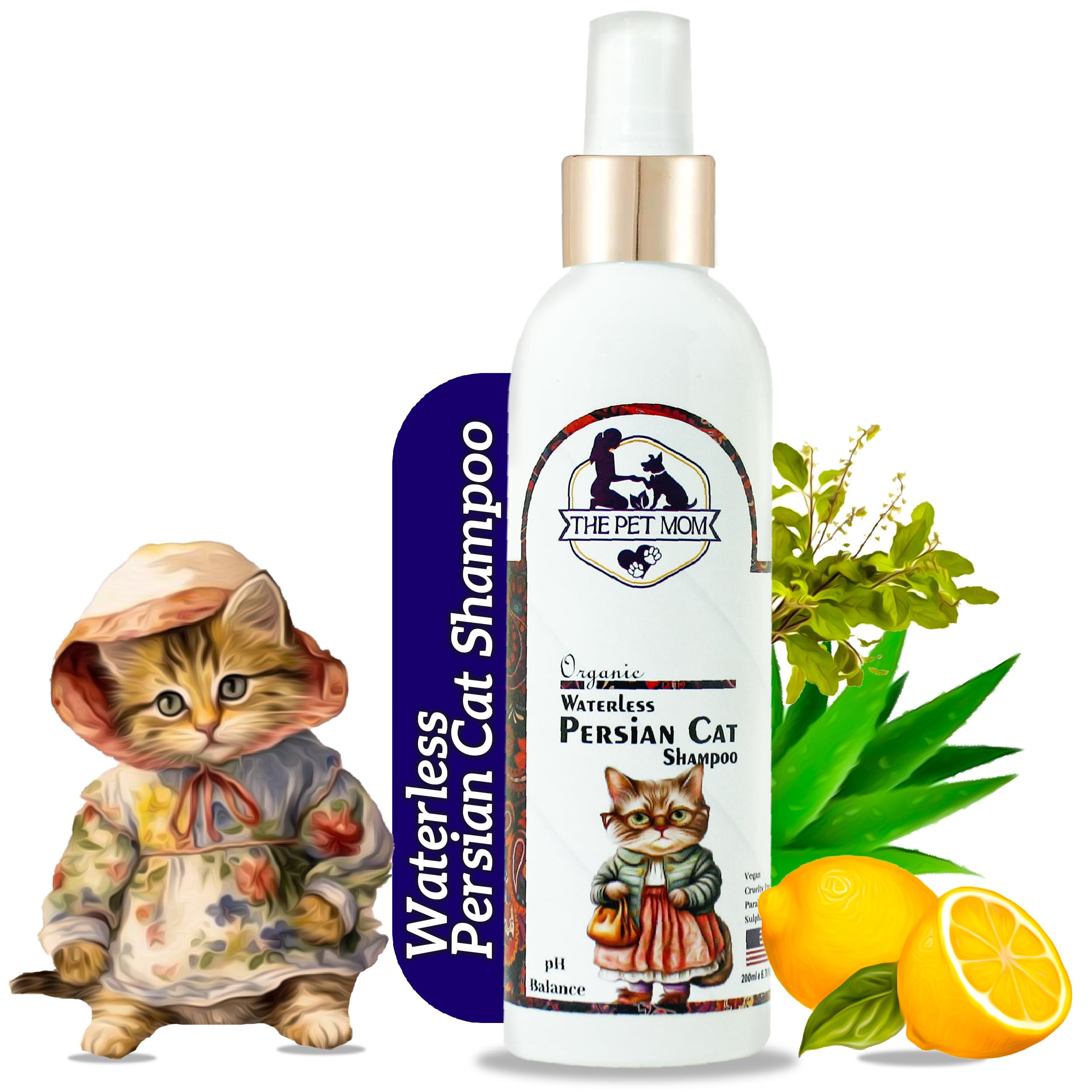 The Pet Mom Waterless Persian Cat Shampoo Dry Bath Spray | Fresh Fragrance, Cleanse, Conditioned, Soft & Smooth Coat | Persian Cat & Kitten Shampoo for All Type Cat –200Ml (B0CY89LSBS) Amazon Price History, Amazon Price Tracker