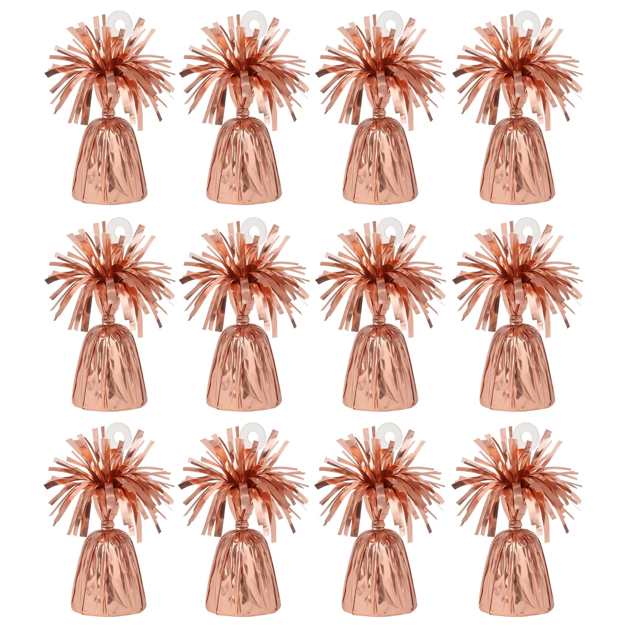 Foil Balloon Weights for Helium Balloons | Metallic Foil Balloon Holder | Birthday Parties, Events & Wedding Celebrations Decoration Accessory (Rose Gold, Pack of 12) โ image 1