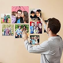 MITZVAH Acrylic Square Photo Frame Personalized|Customized Photo Gift |Customized Photo Frames for Wall|Customised Photo Frame for Birthday Anniversary Wedding (9 Frames, 8X8 Inches), Transparent