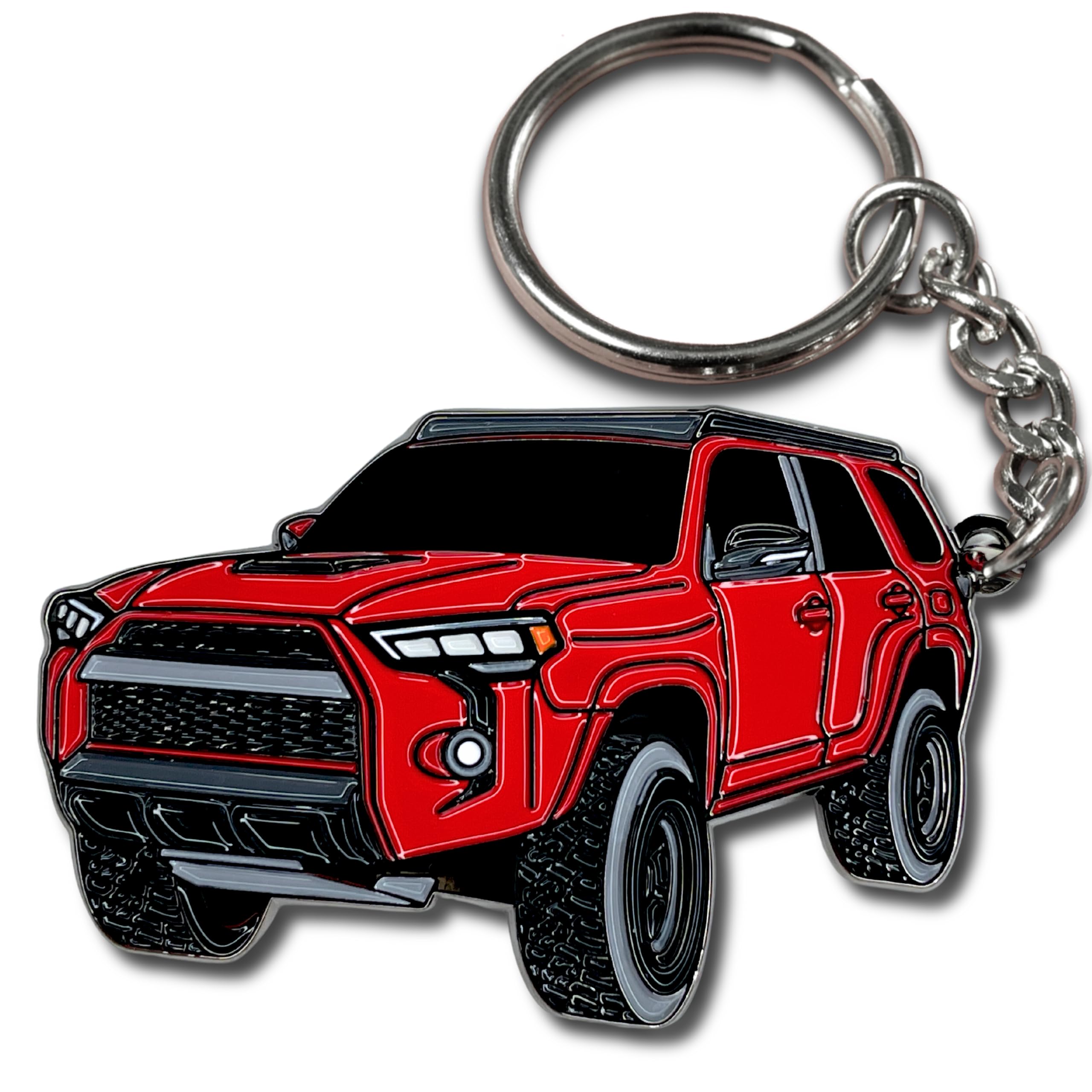 FOUR WHEEL BEAST 4Runner Accessories - Keychain 4 runner key chain key fob cover - 3rd 4th 5th gen mods trd car accessories, Red, 2" x 1.3"