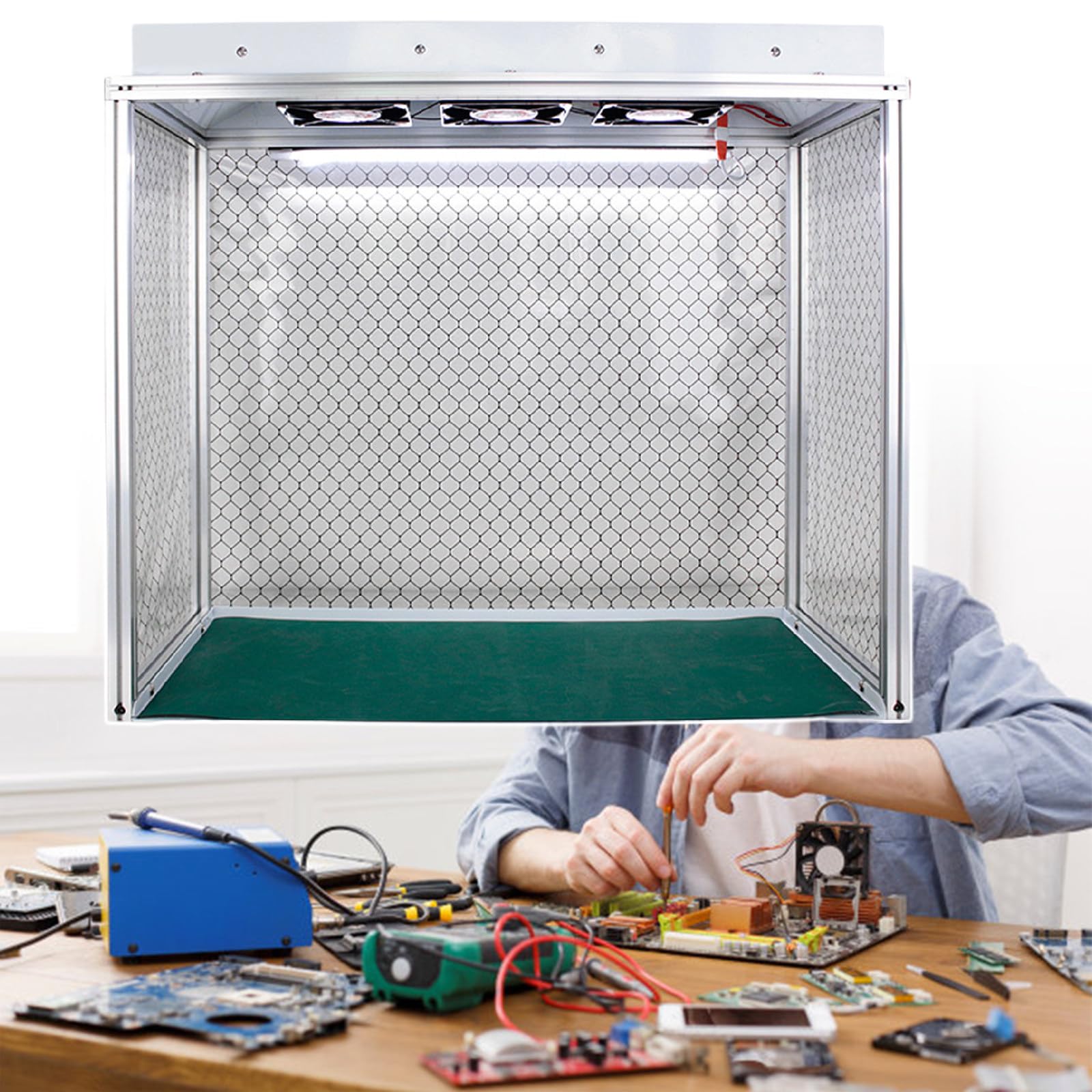 Campana de Flujo Laminar con Filtro HEPA – Clase de Limpieza 100 para Laboratorios y Reparación de Teléfonos,220V