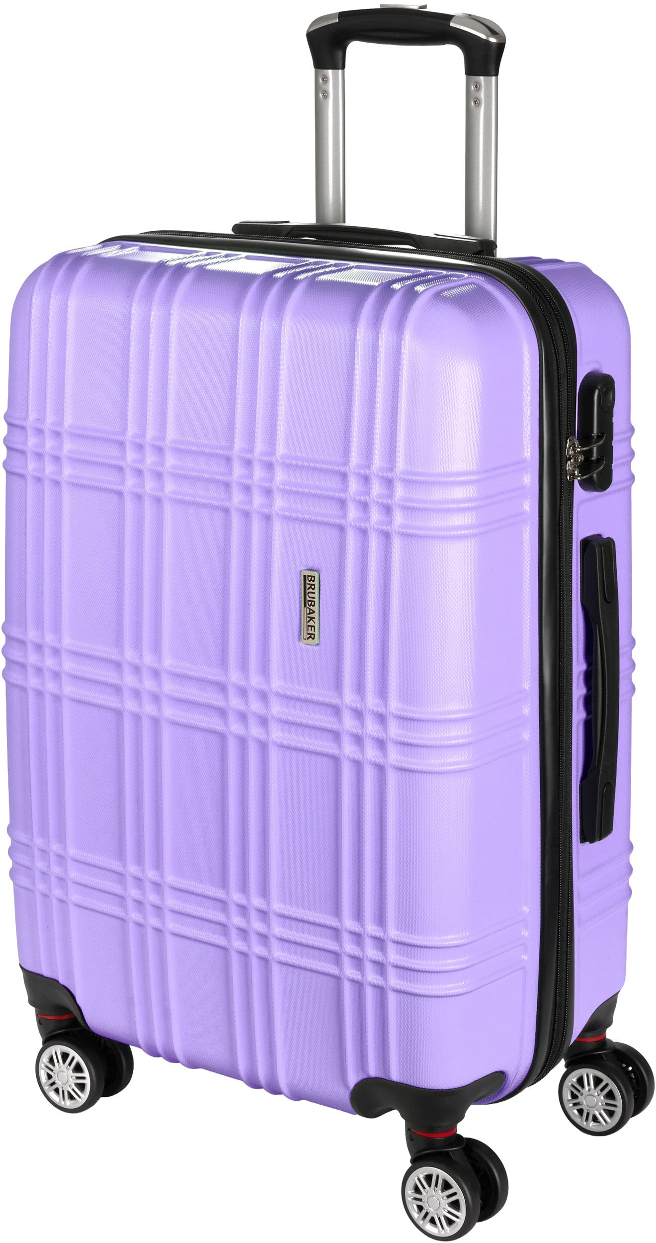 BRUBAKER Hartschalen Reisekoffer Bahamas - Erweiterbarer Rollkoffer mit Zahlenschloss, 4 Rollen und Teleskopgriff - ABS Koffer 43 x 66,5 x 28,5 cm - Hartschalenkoffer (L - Flieder Lila)