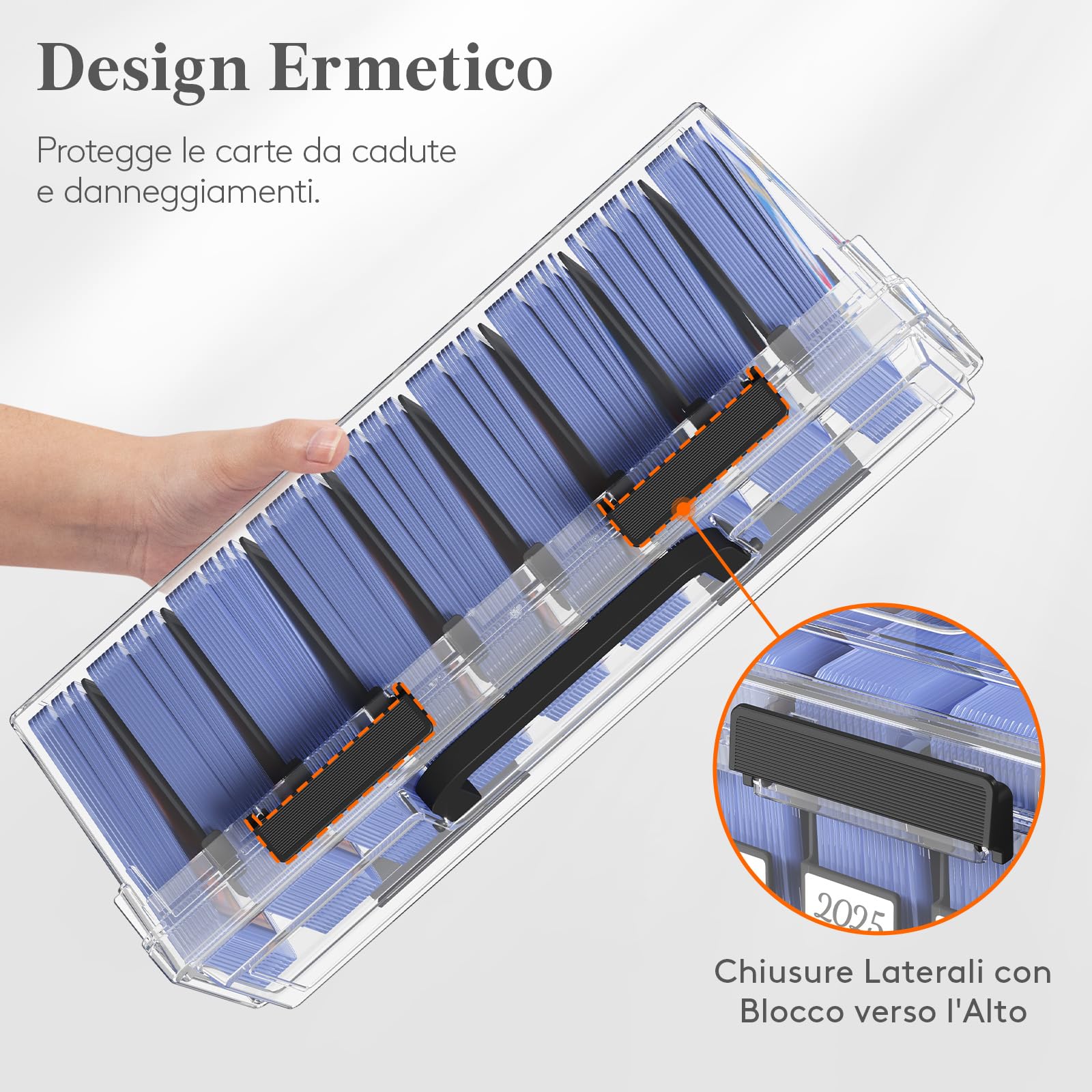 Lifewit Scatola Porta Carte con 16 Divisori Regolabili, Deck Box in Plastica con Chiusura Rinforzata ed Etichette Scrivibili, DeckBox da Gioco per un Massimo di 1800 Carte, 2 Pezzi