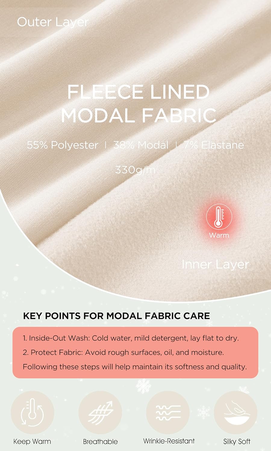 ODODOS Modal Soft Fleece Lined Hoodie for Women Long Sleeve Relaxed-Fit Pullover Casual Basic Sweatshirt - Image 6