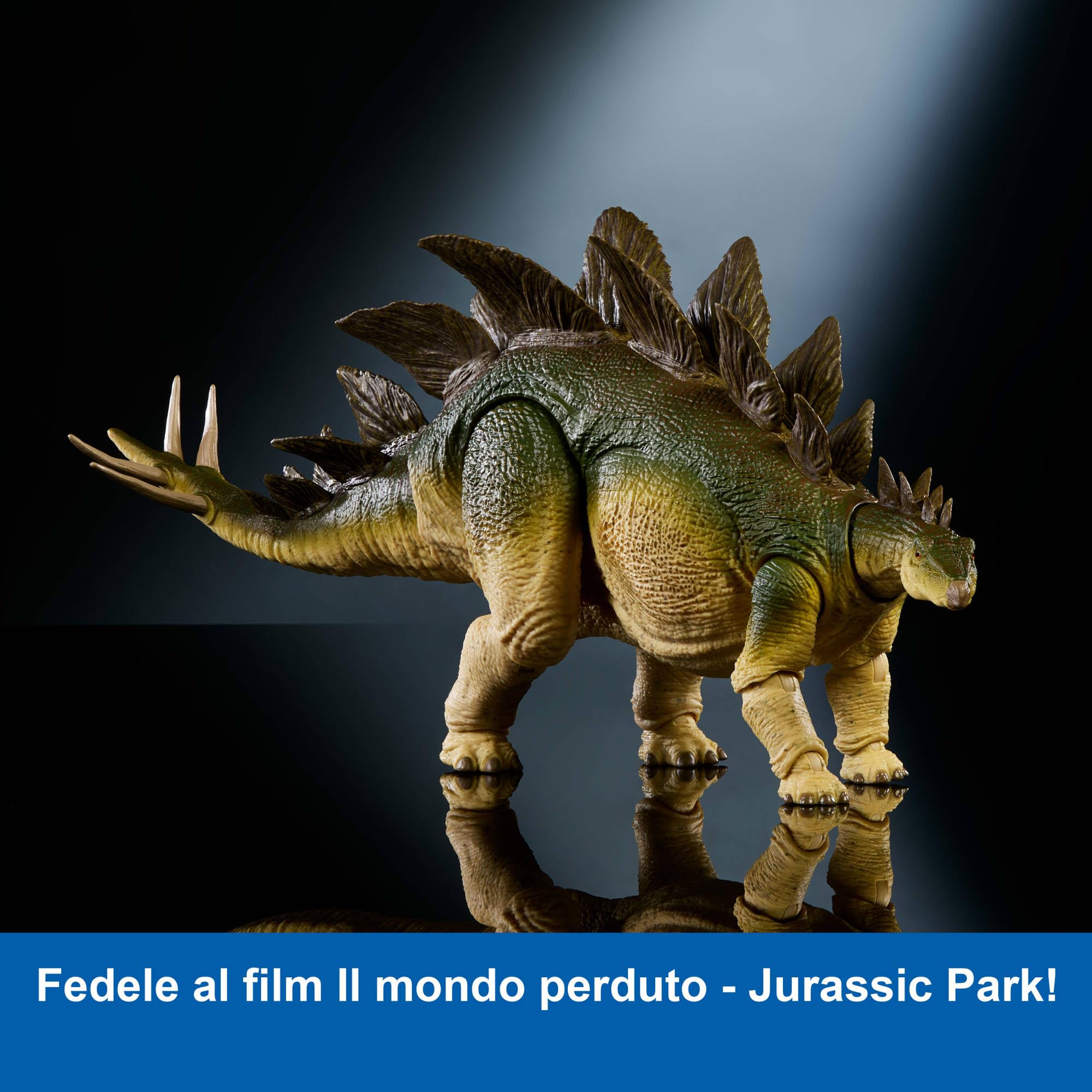 Mattel Jurassic World Hammond Collection Stegosauro, action figure del film Il mondo perduto - Jurassic Park, grande dinosauro carnivoro giocattolo con coda snodata e collegata, JCH08, Marrone