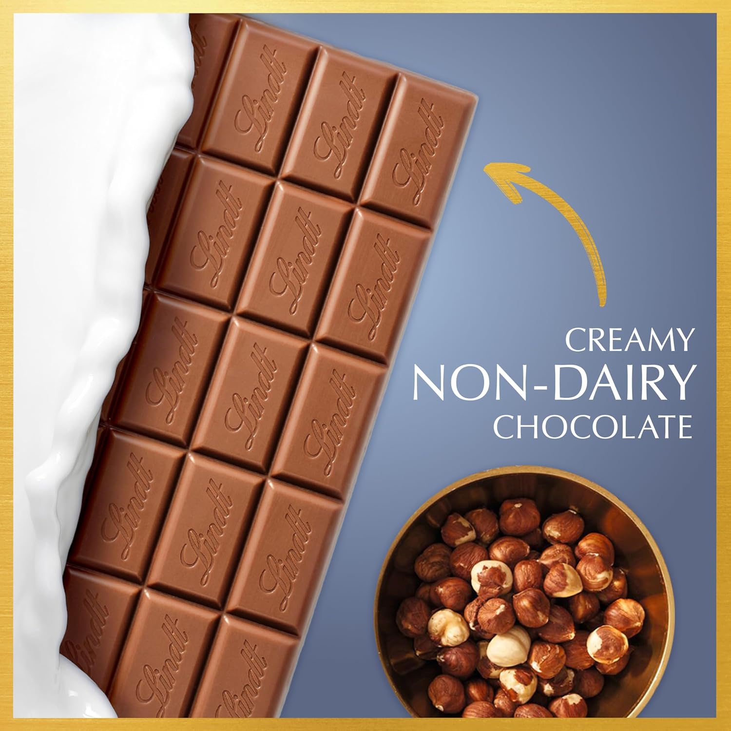 Lindt CLASSIC RECIPE Non-Dairy OatMilk Hazelnut Chocolate Candy Bar, 10 Pack, 3.5 oz.