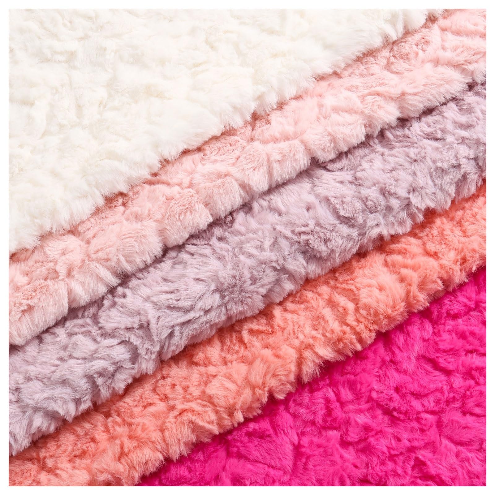 Soft Curly Short Pile Fun Faux Fur Fabric Material, 10mm Fluffy and Fluffy Decorative Soft Plush Faux Imitation Fur Material, for Fancy Dresses, Cushion Covers, Seat Cushions (Color : Light Pink, Si