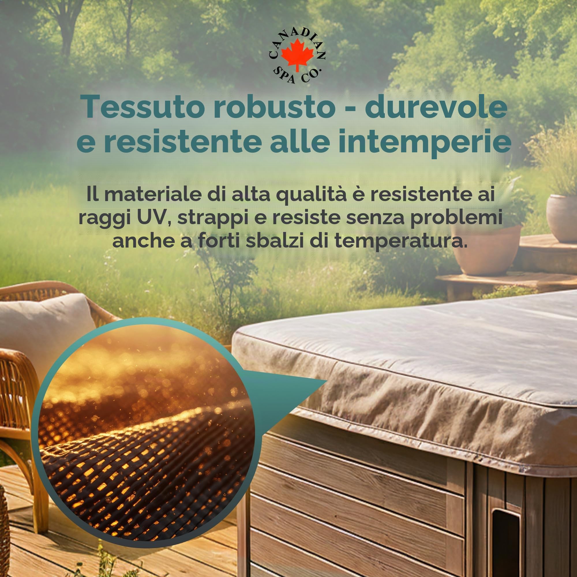 CANADIAN SPA CO. Cover Guard, telone di protezione per coperture isolanti, 2,41 x 2,16 x 0,3 m, copertura protettiva in polietilene intrecciato, protezione dai raggi UV, dal vento e dalle intemperie