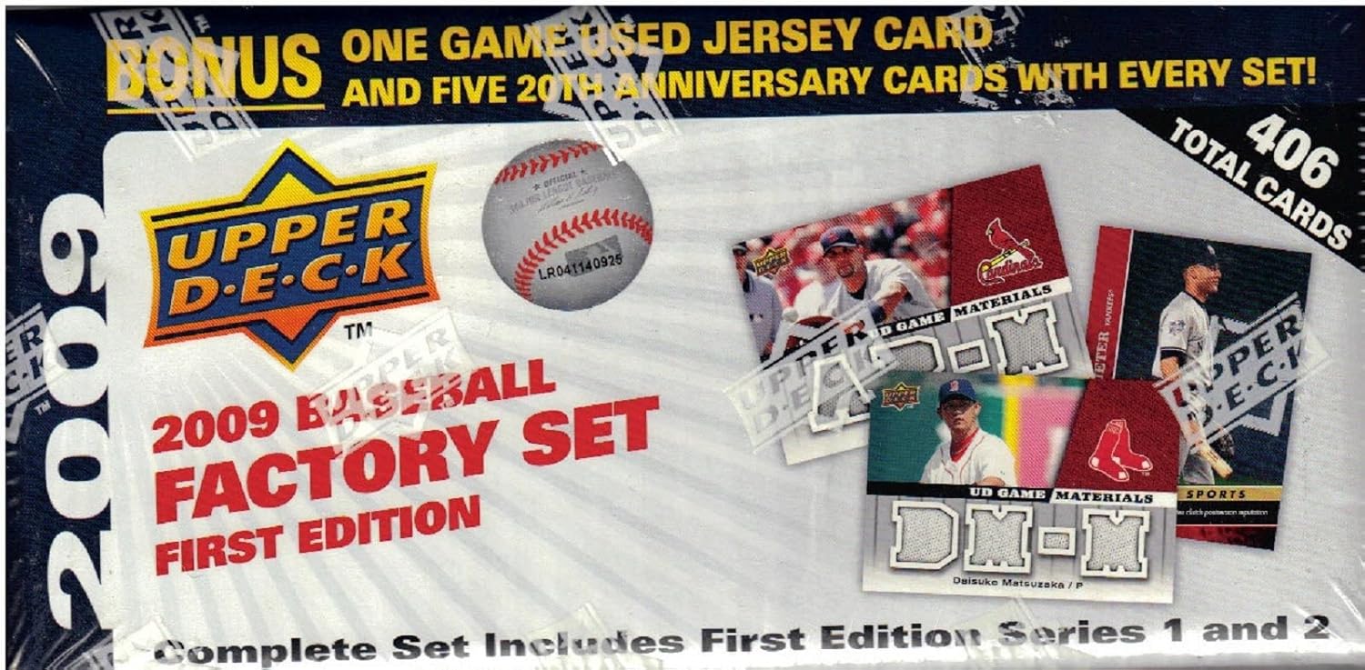 2009 Upper Deck First Edtion Factory Sealed Baseball Card BOX Set 406 Total Cards 1 Game Used Jersey Card