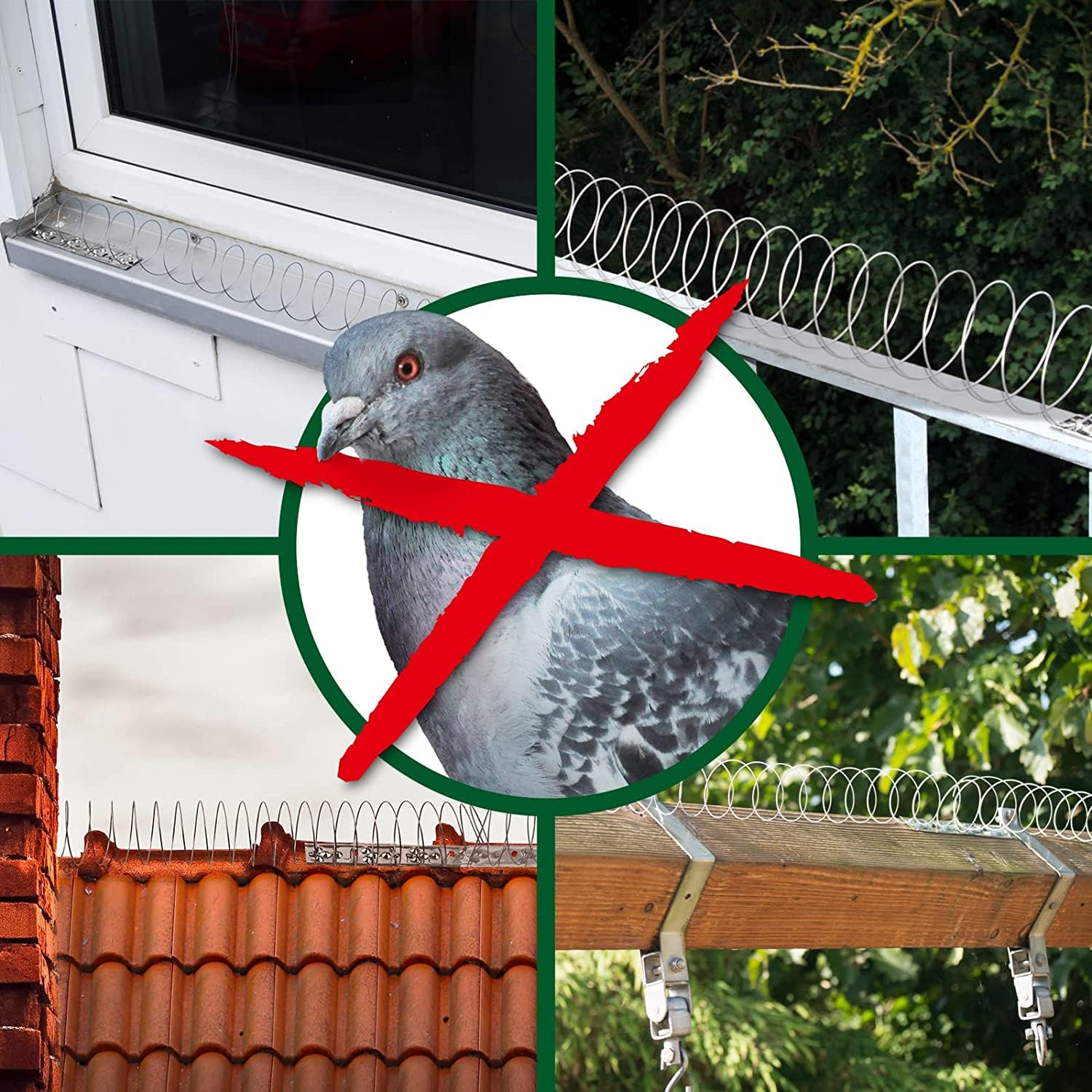 GARDIGO® Dissuasori per Piccioni | 8 Spirali da 125 cm, Lunghezza tot. 10 m | Scaccia Piccioni in Acciaio Inox | Made in Italy | Spaventa Piccioni da Balcone | Antipiccioni a Spirale